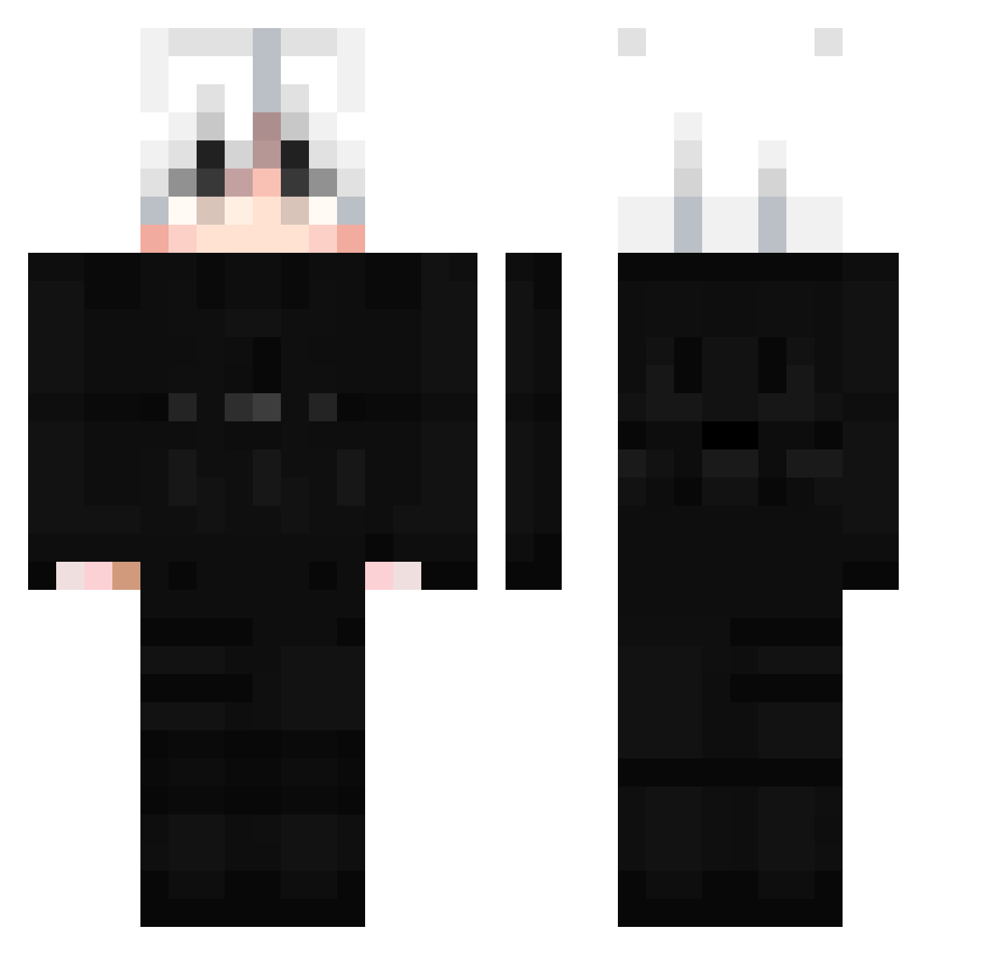 SkillsPingu Minecraft skin, front and back view