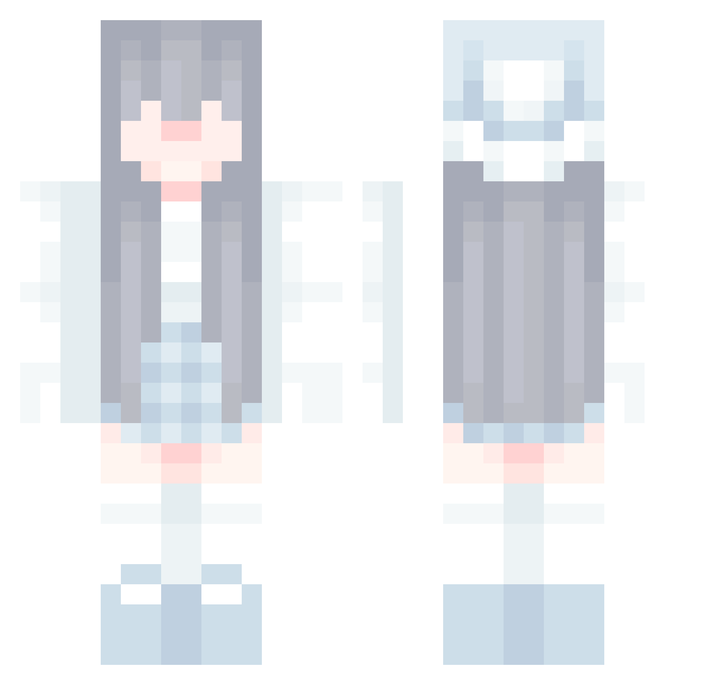 Slowpec Minecraft skin, front and back view