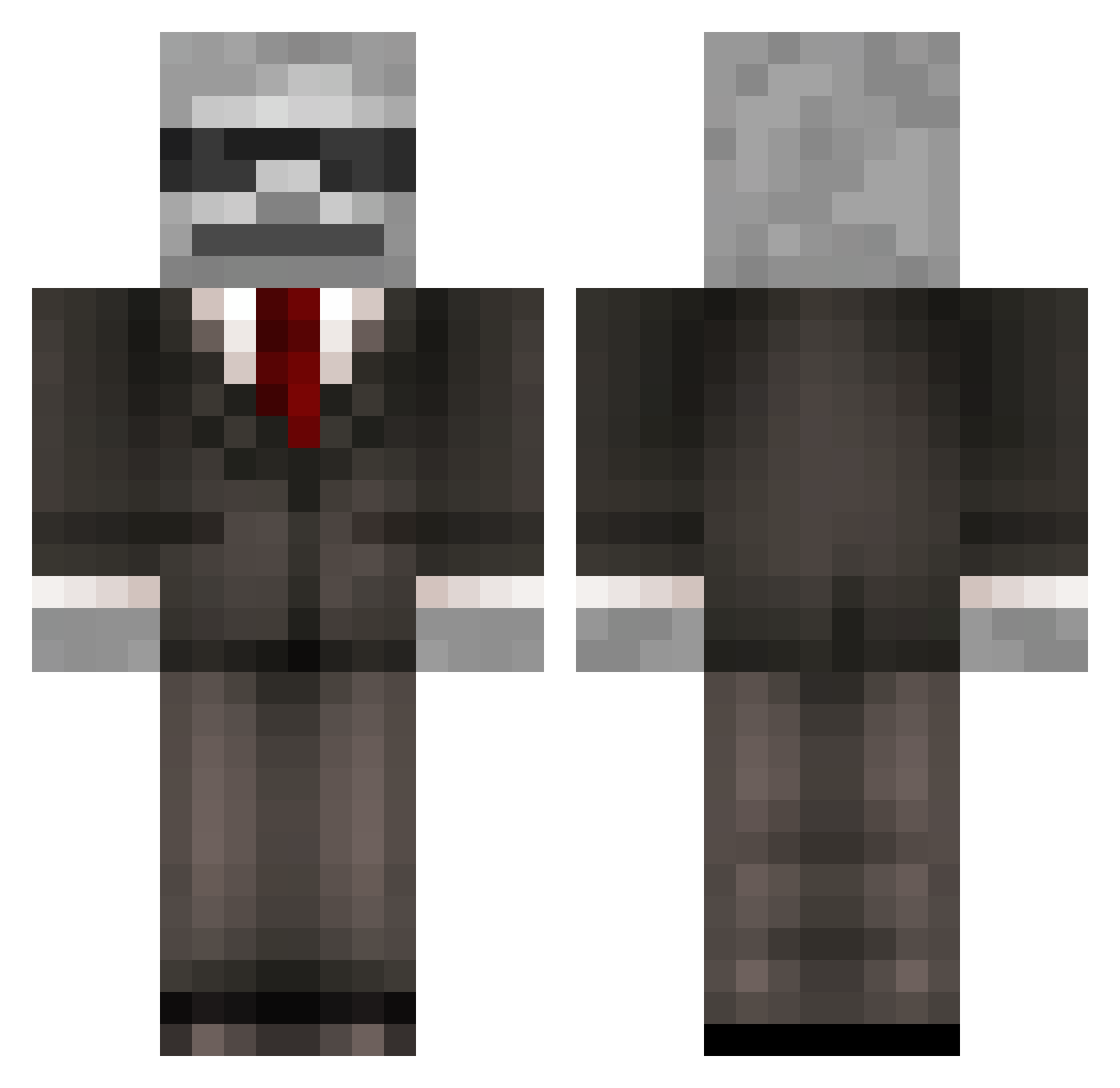 Xaqueit Minecraft skin, front and back view