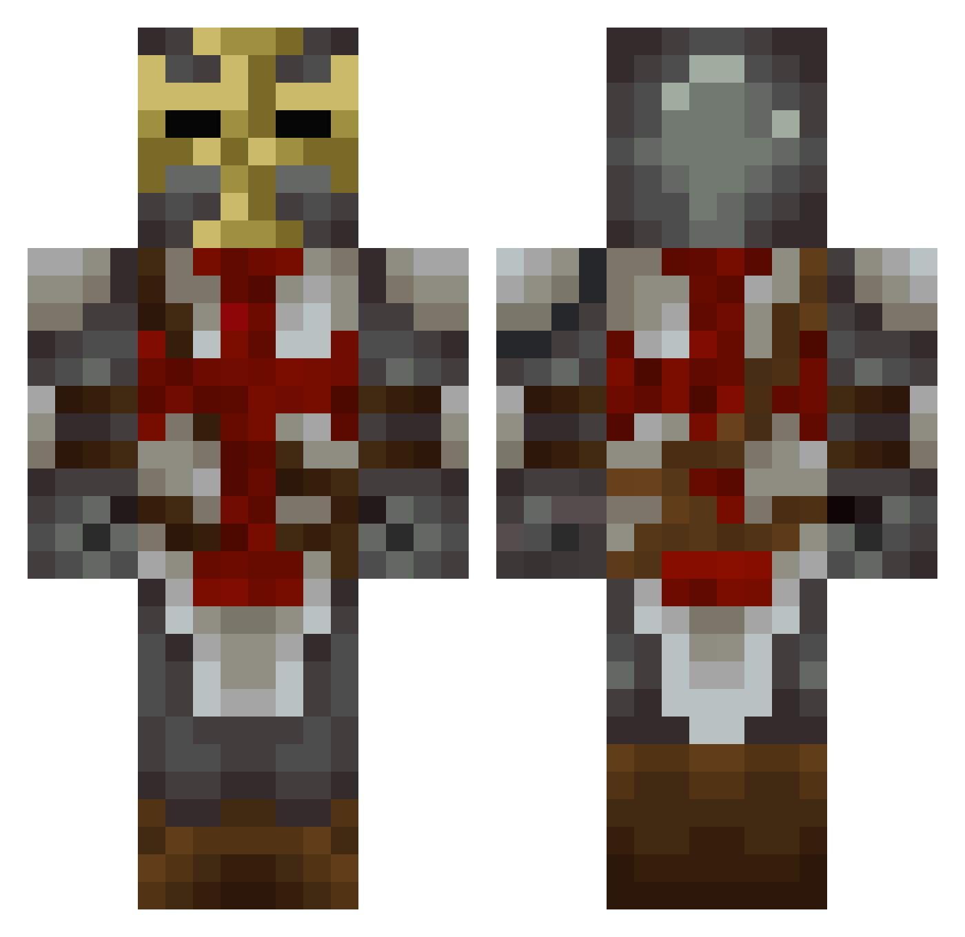 Ivran1 Minecraft skin, front and back view