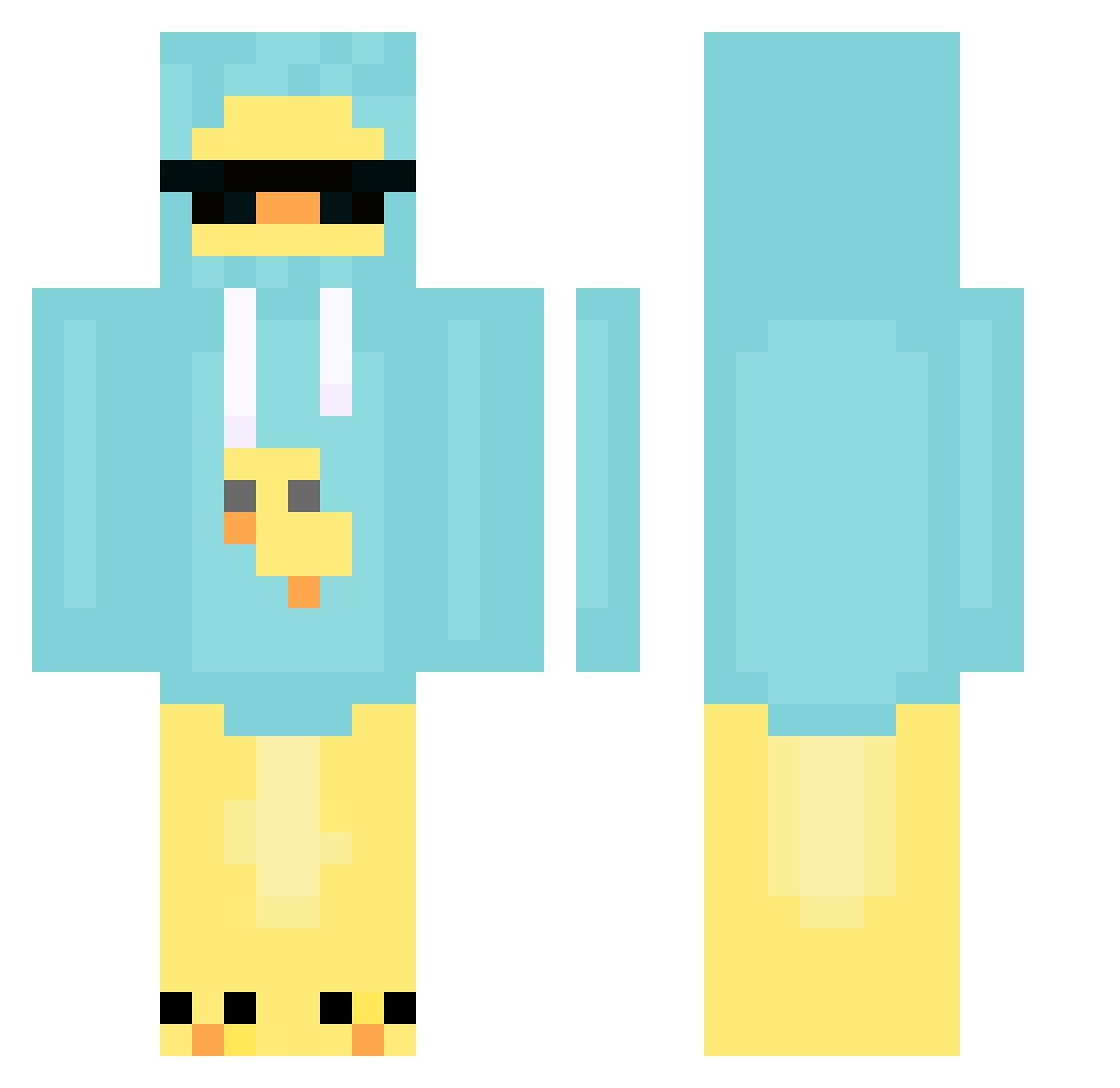 Sjwjae12 Minecraft skin, front and back view