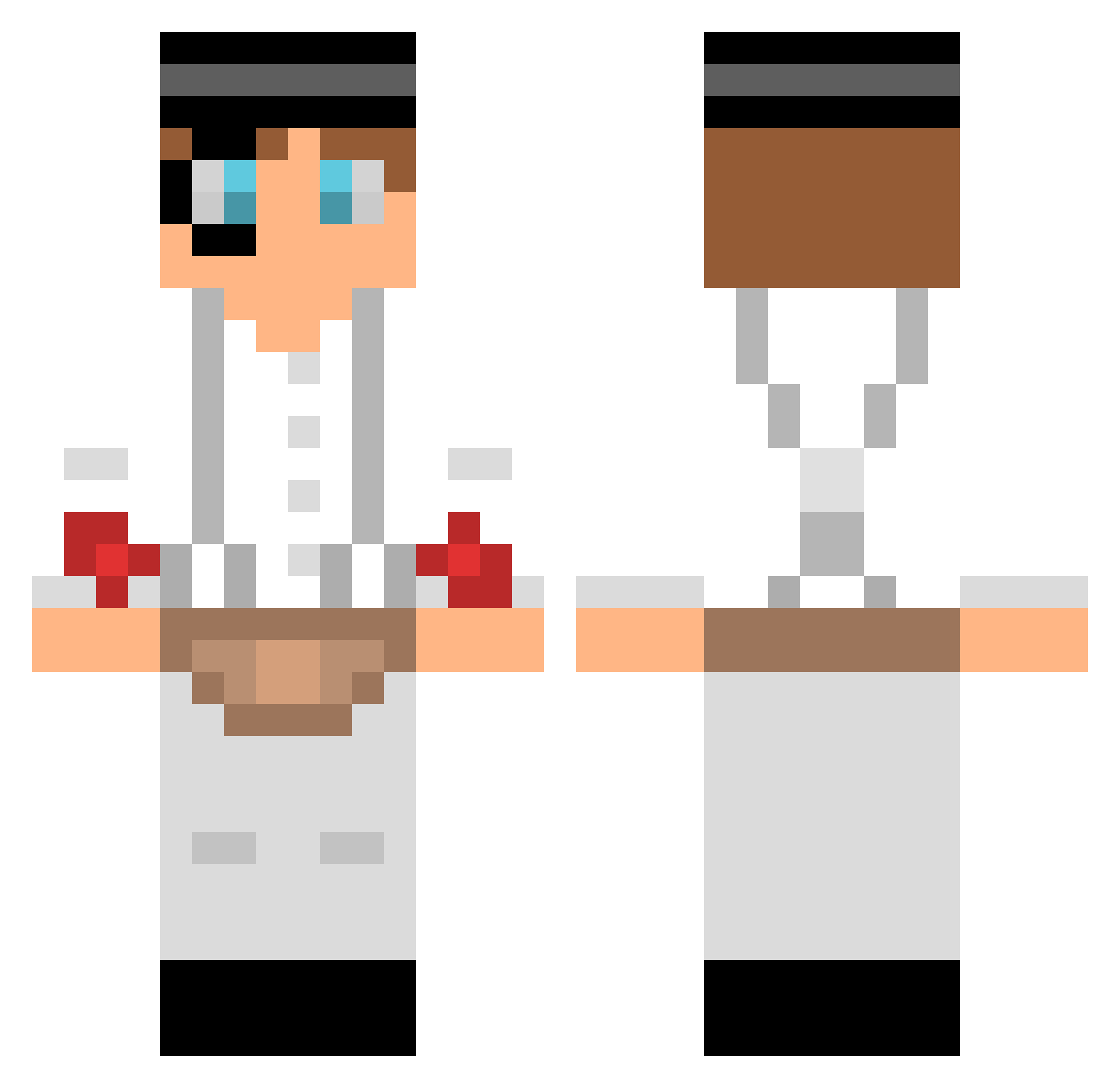 GeoTeacher Minecraft skin, front and back view
