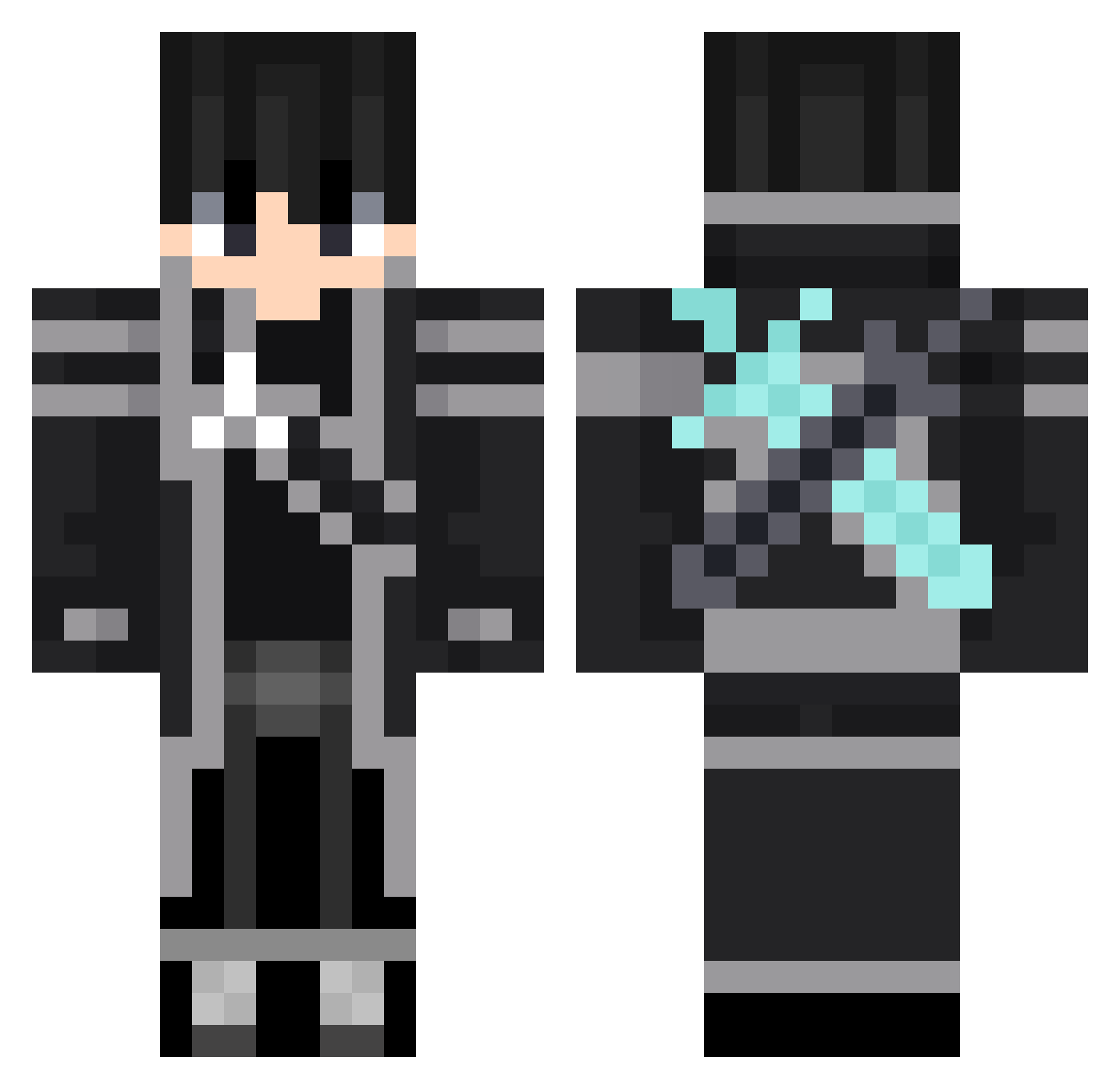 iRobi0101 Minecraft skin, front and back view