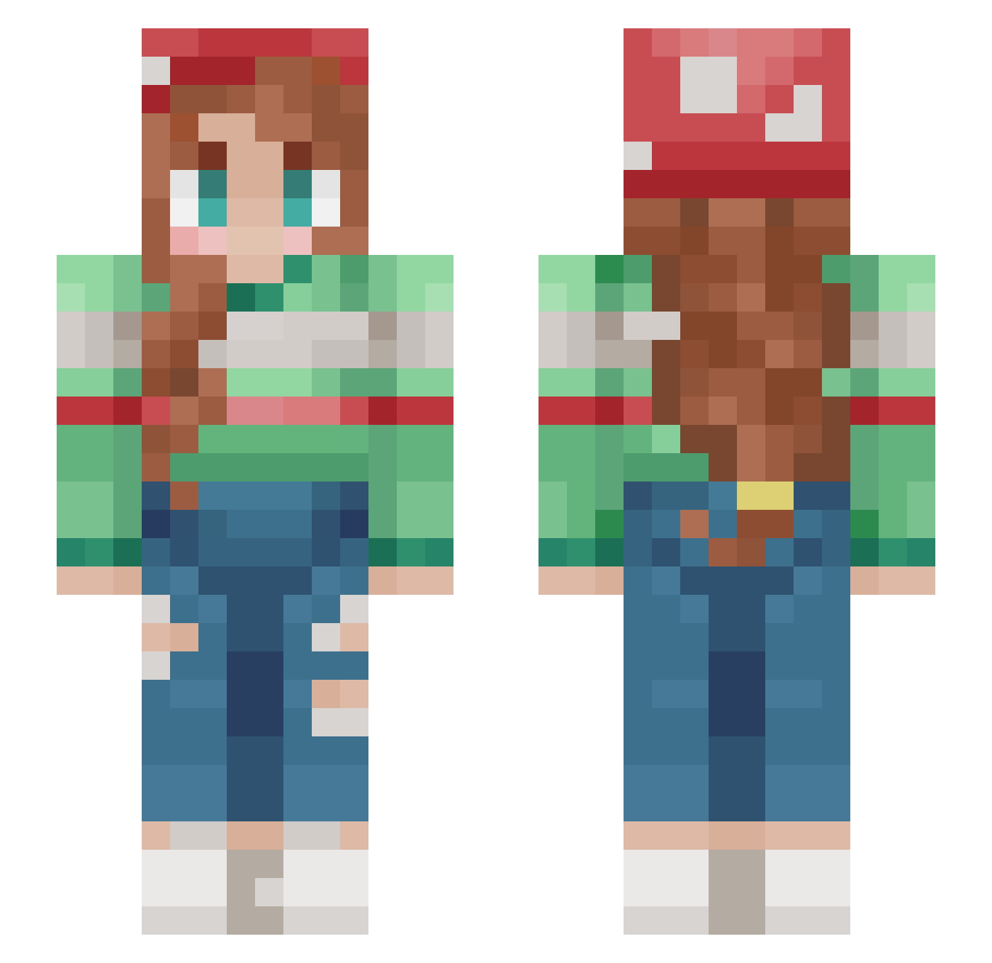 melly_x Minecraft skin, front and back view
