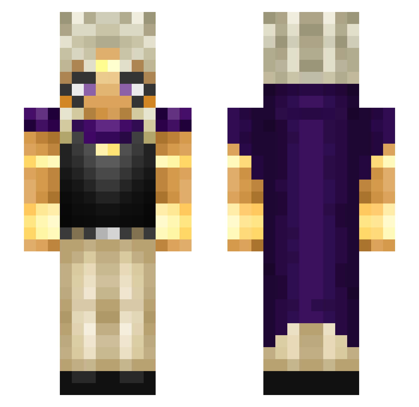 HeroTheGiraffe Minecraft skin, front and back view