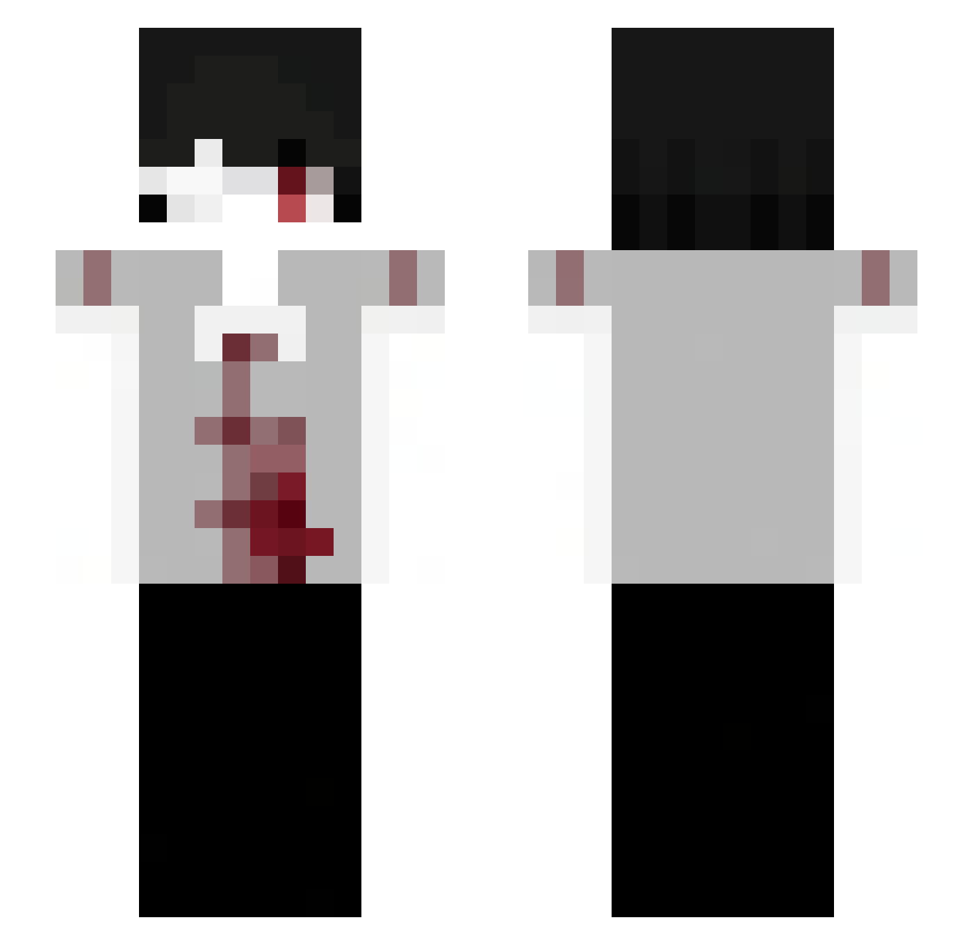 qwi1y Minecraft skin, front and back view