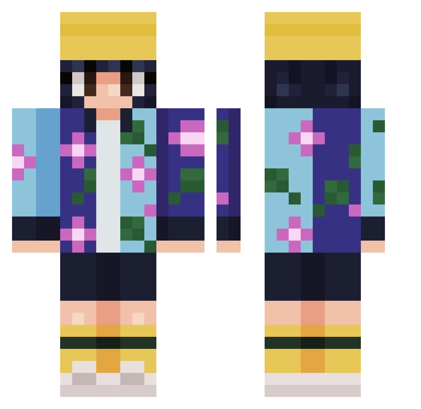 Yuchimi Minecraft skin, front and back view
