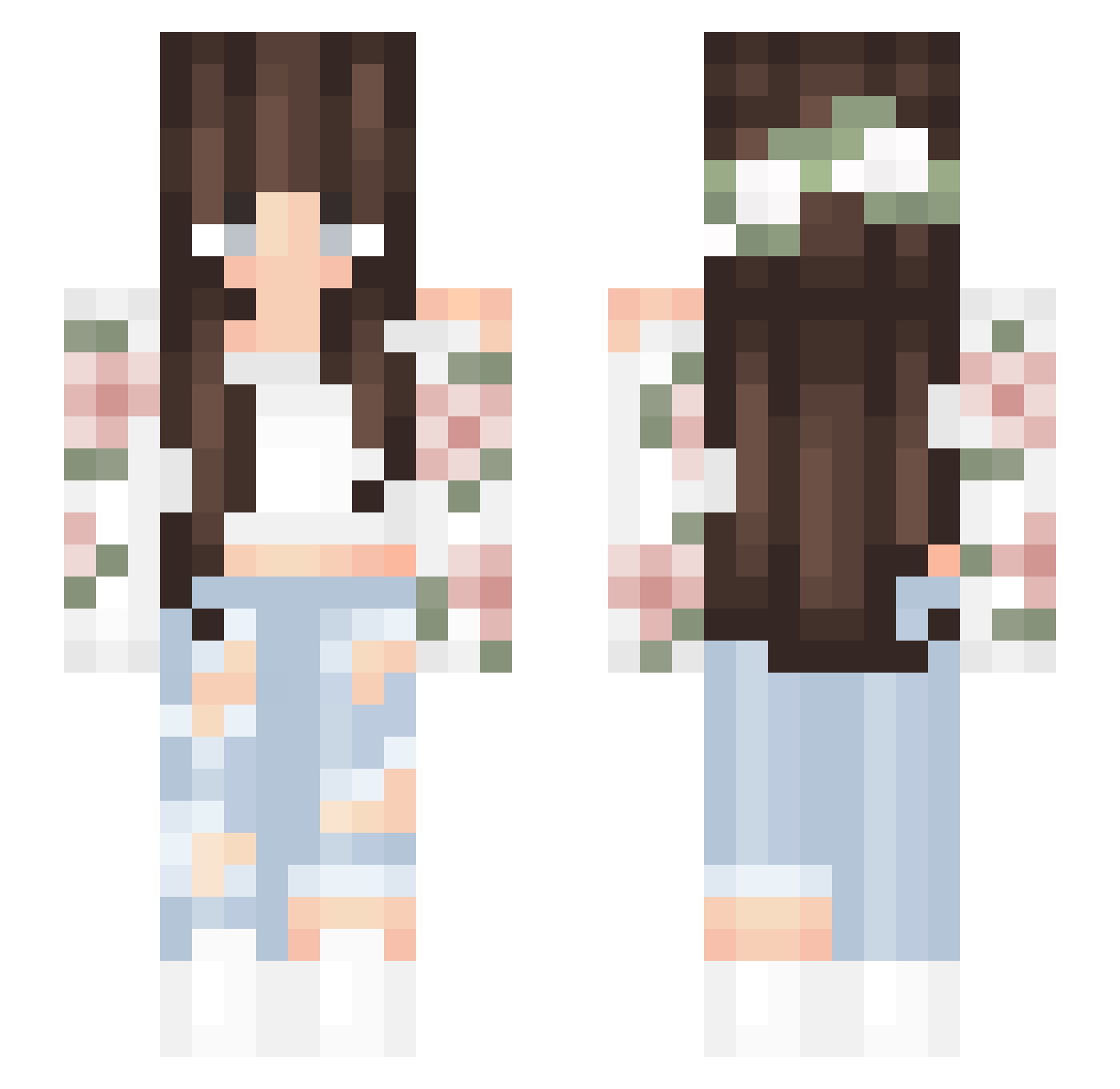 Zairian Minecraft skin, front and back view