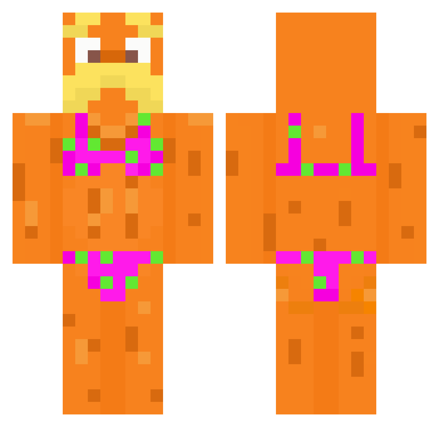 PippinB Minecraft skin, front and back view