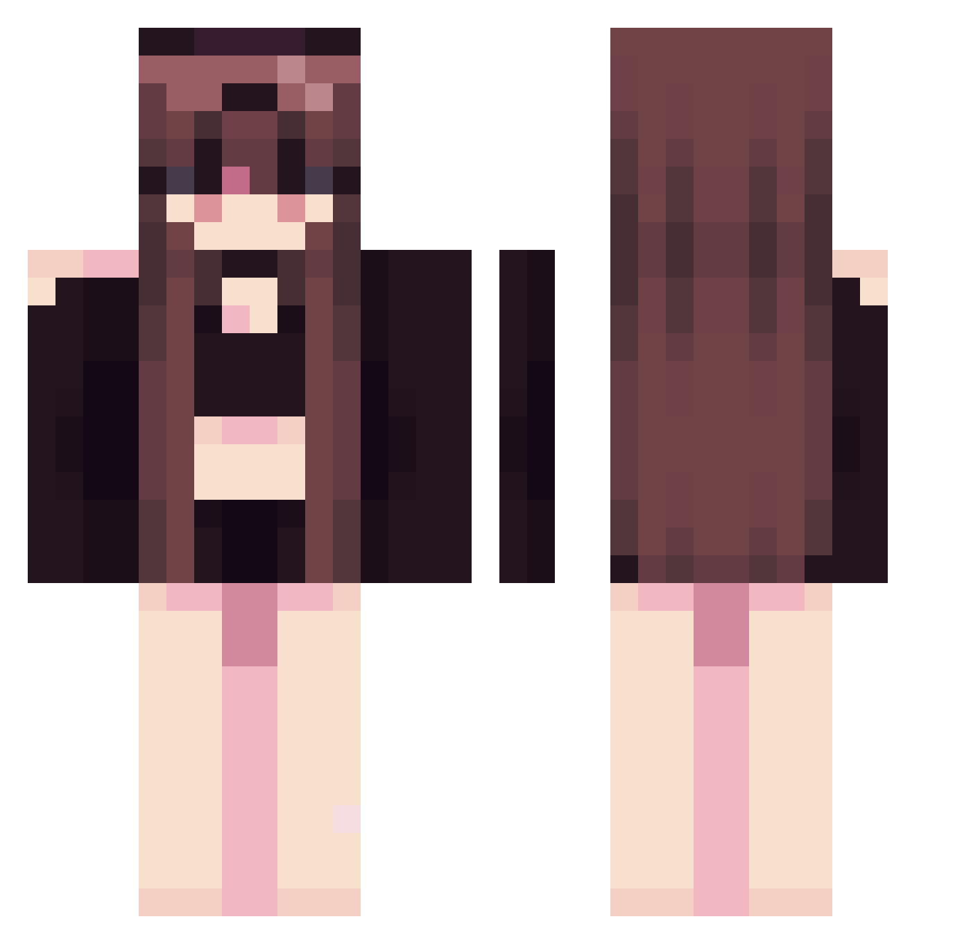 YoureBraindead Minecraft skin, front and back view