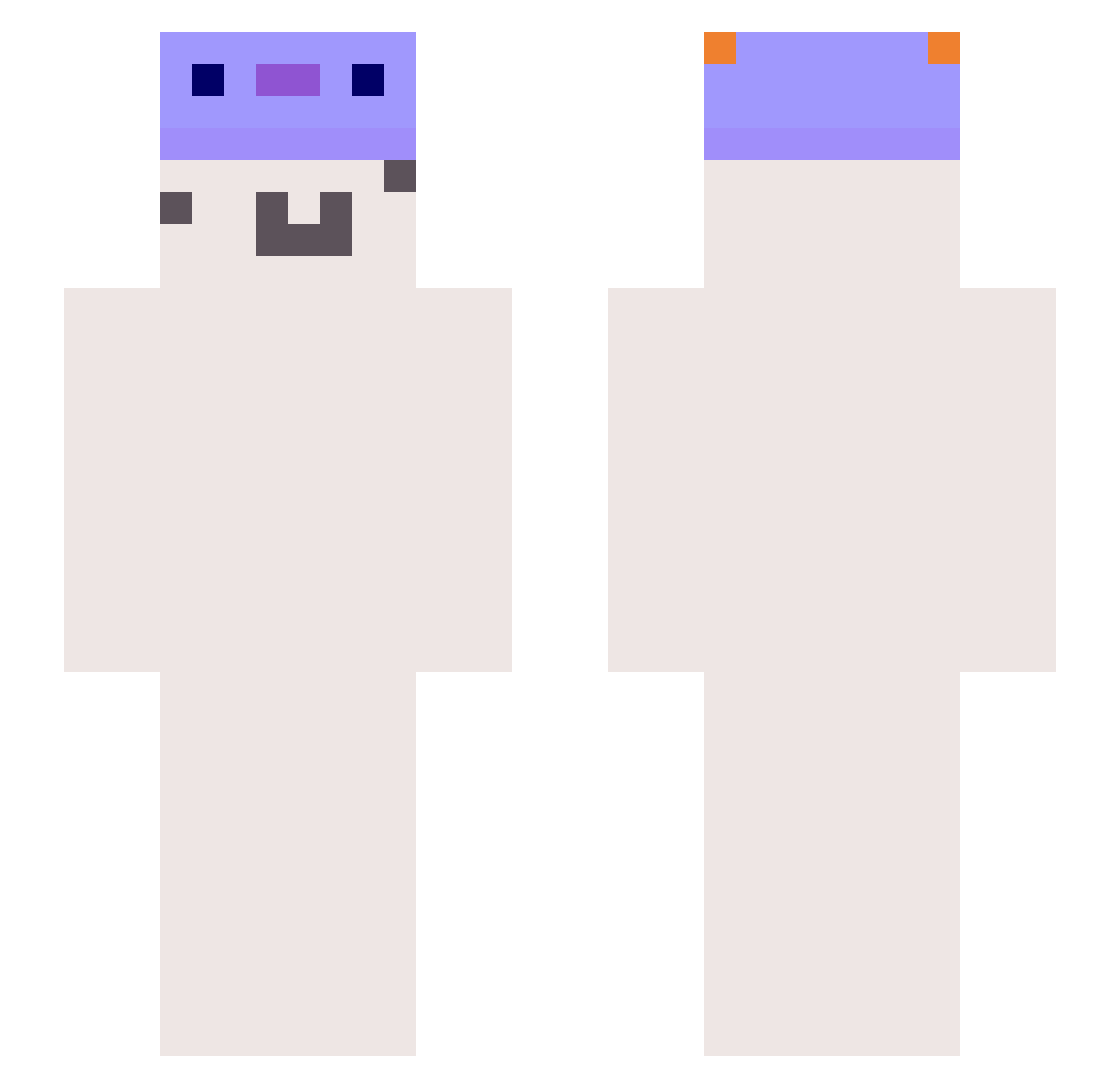 okekk Minecraft skin, front and back view