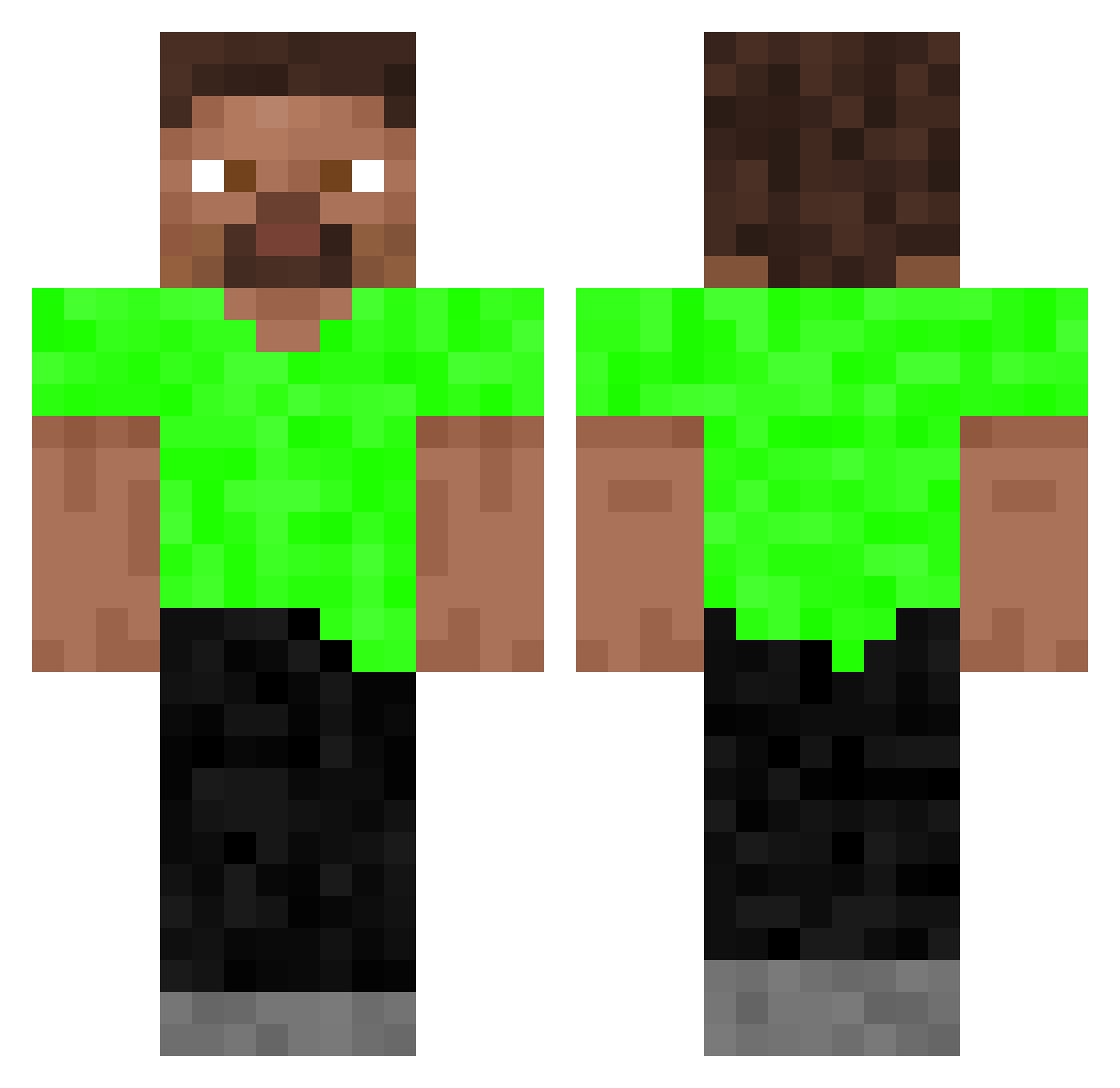 zToxicLama Minecraft skin, front and back view