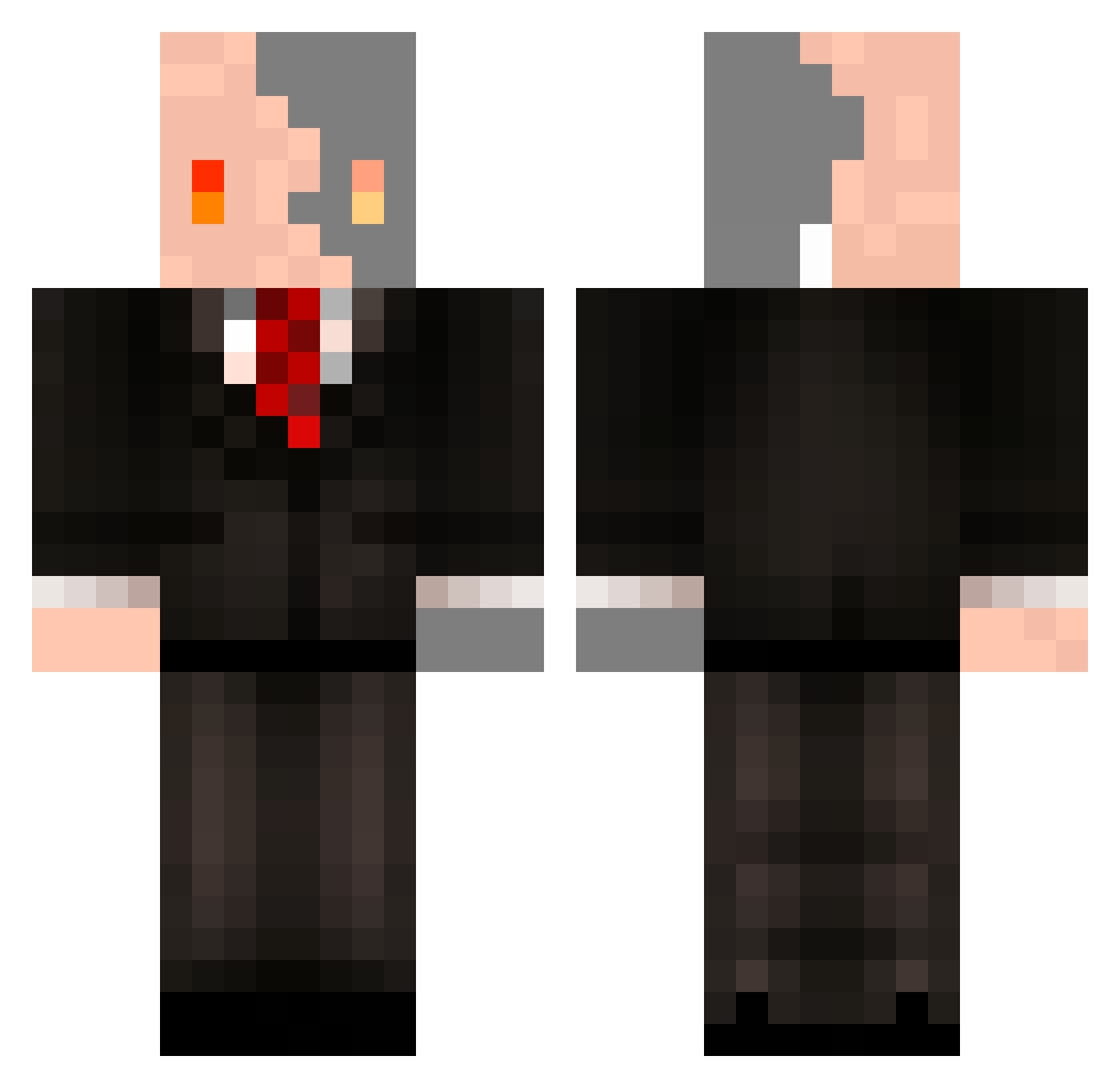 CosmiChemical Minecraft skin, front and back view