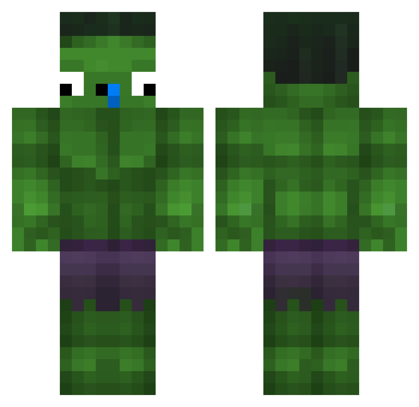 TWindover1 Minecraft skin, front and back view