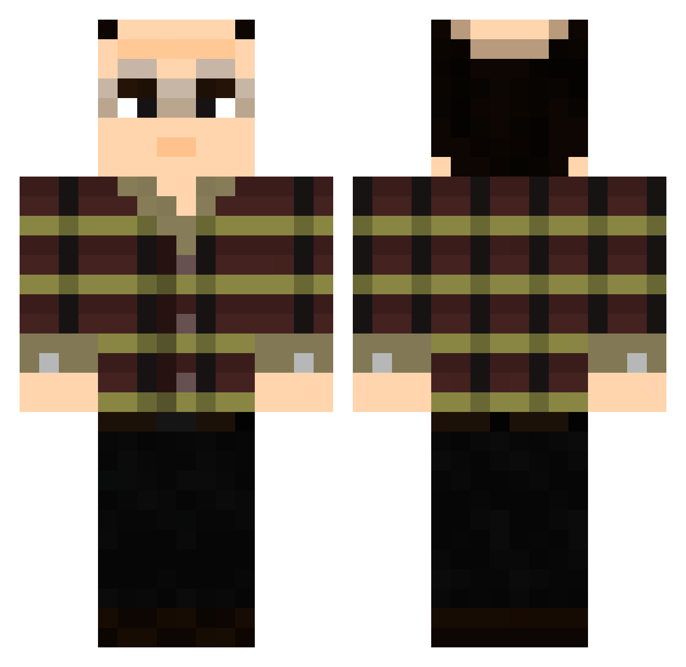 RIVERGIANT Minecraft skin, front and back view
