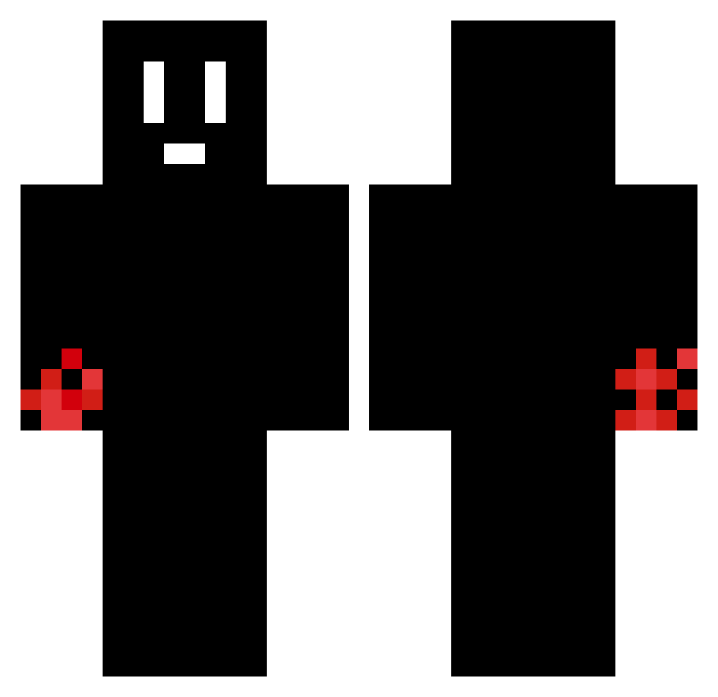 Fistnotes Minecraft skin, front and back view