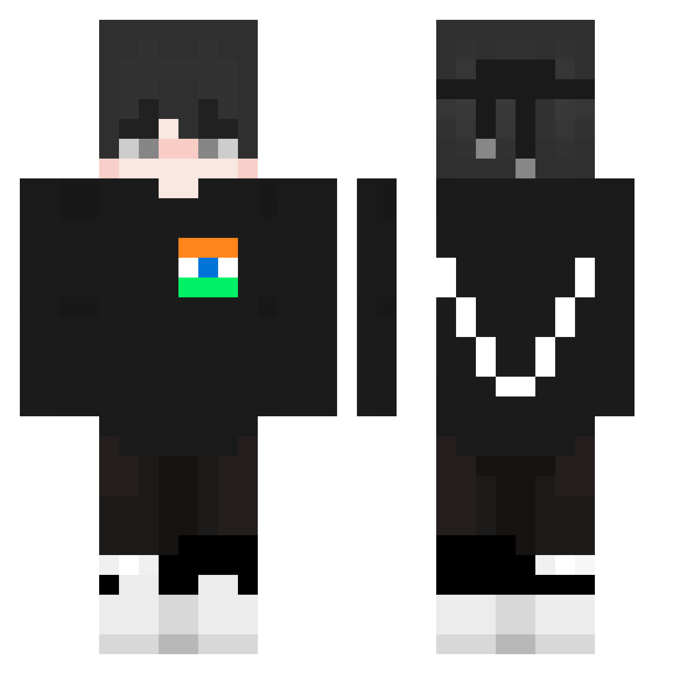 VanshPro Minecraft skin, front and back view