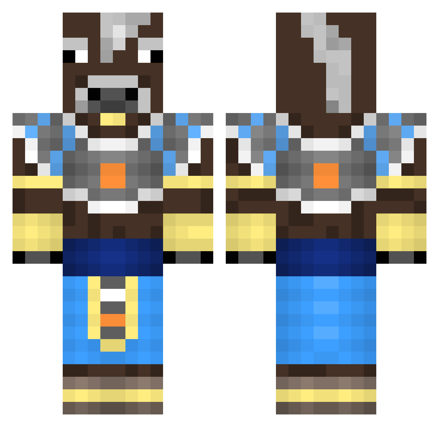 RUFASA9 Minecraft skin, front and back view