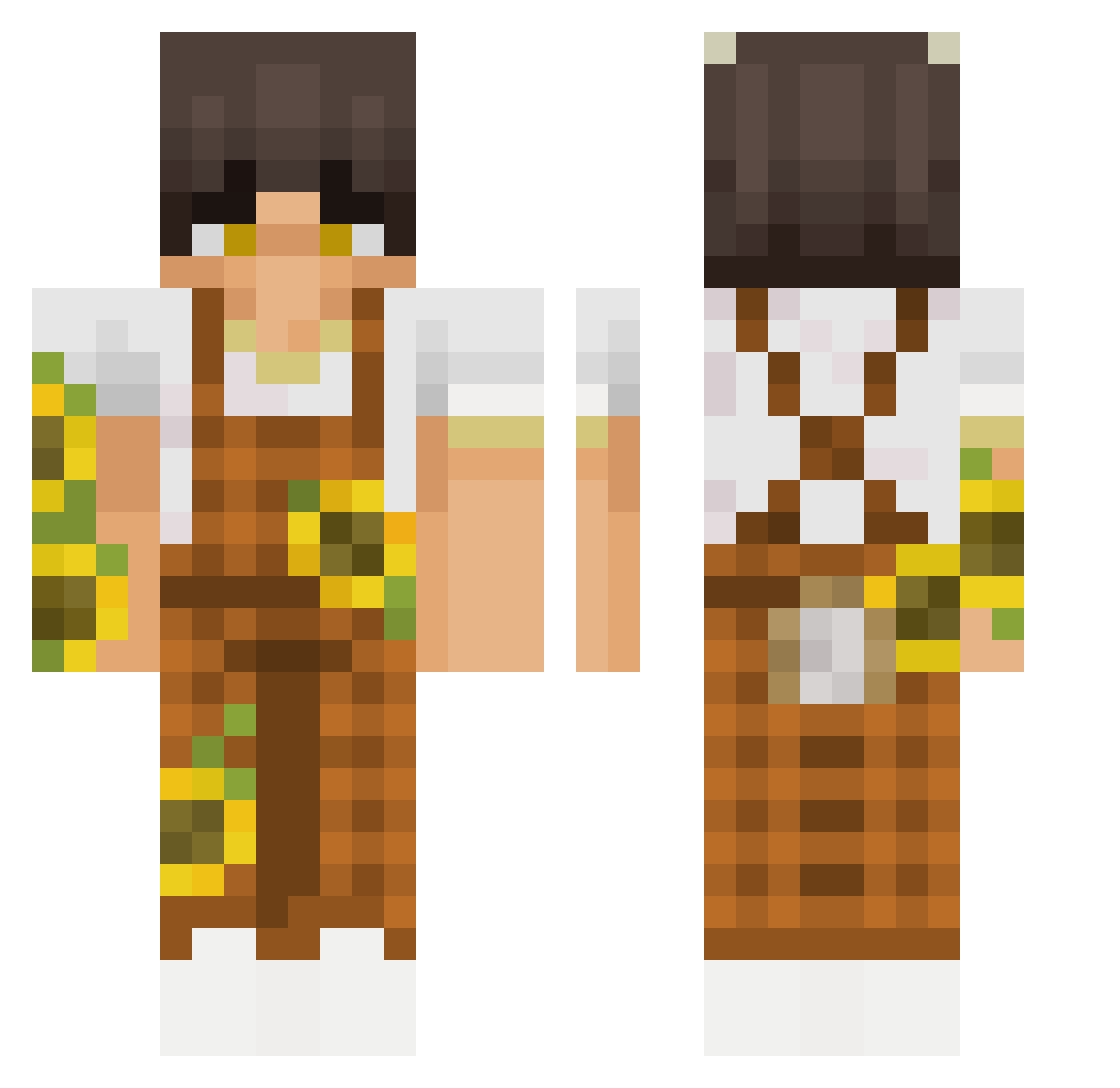 ArsonistSoup Minecraft skin, front and back view