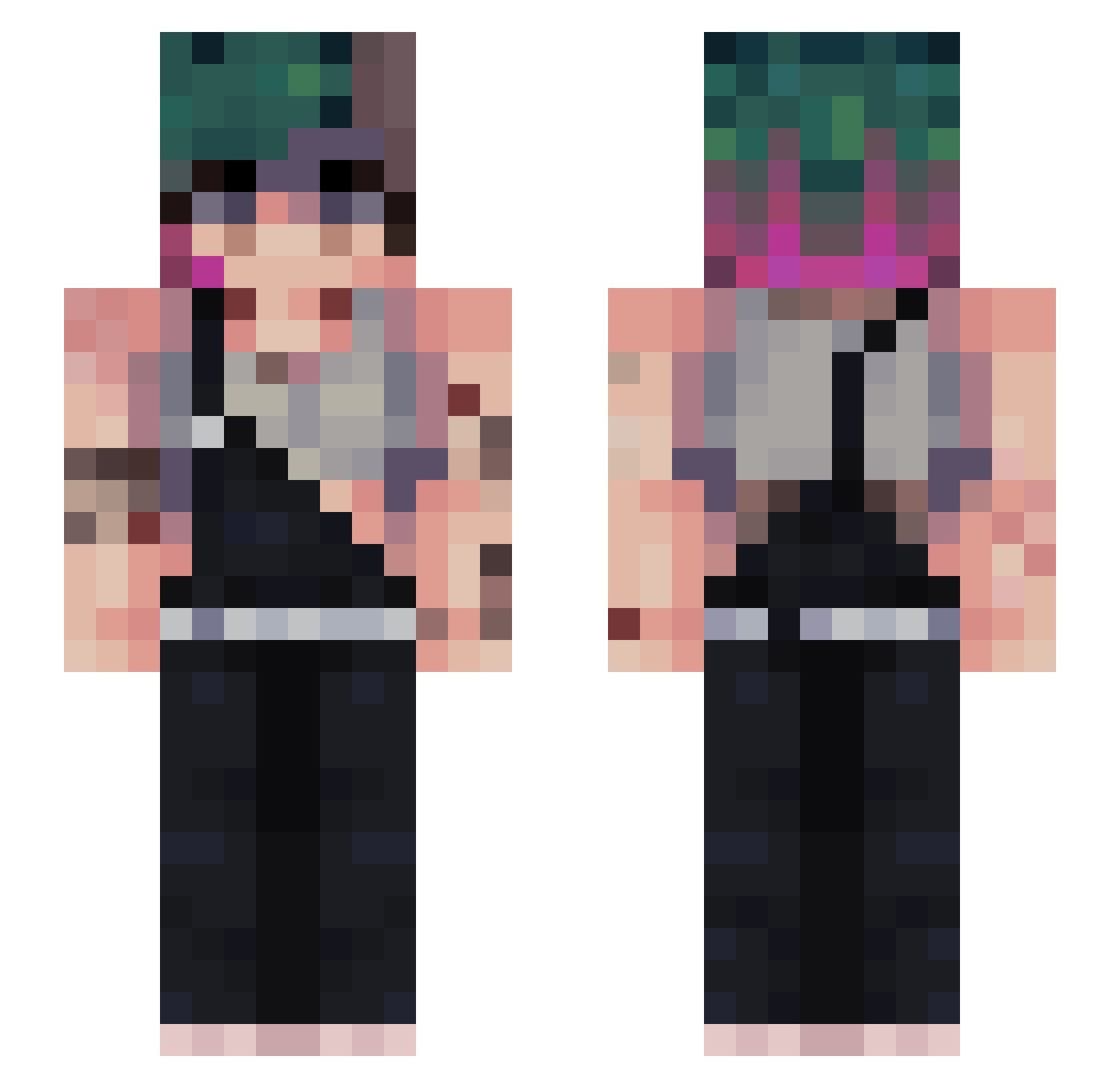 Mercurious505 Minecraft skin, front and back view