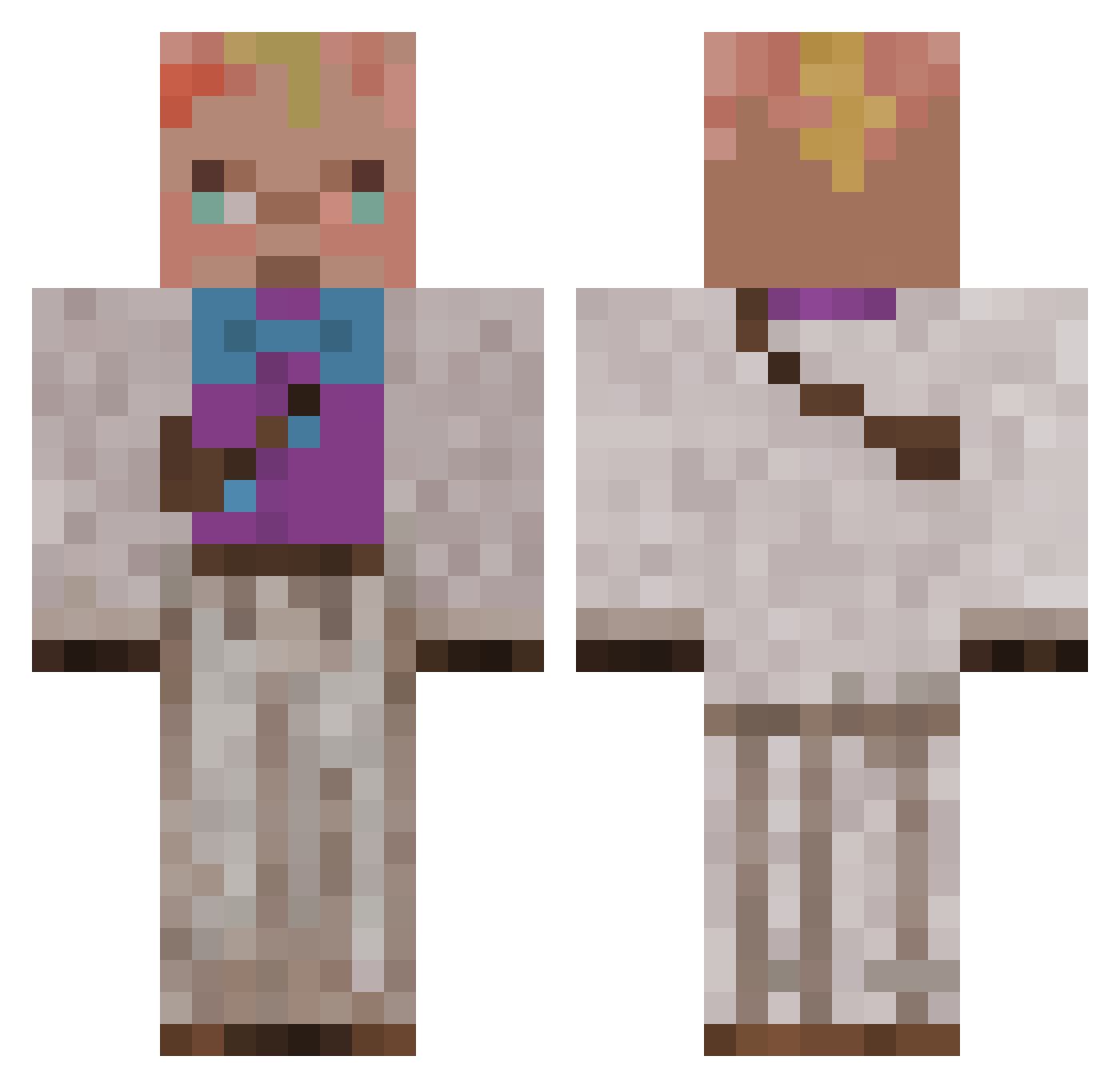 Flaydious Minecraft skin, front and back view