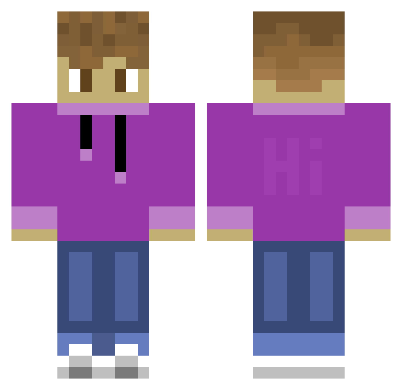 ShanksSvartMC Minecraft skin, front and back view