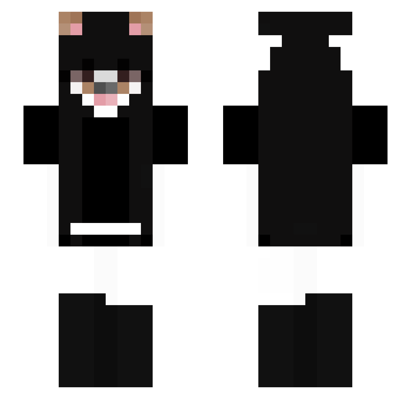 wtfzhira Minecraft skin, front and back view