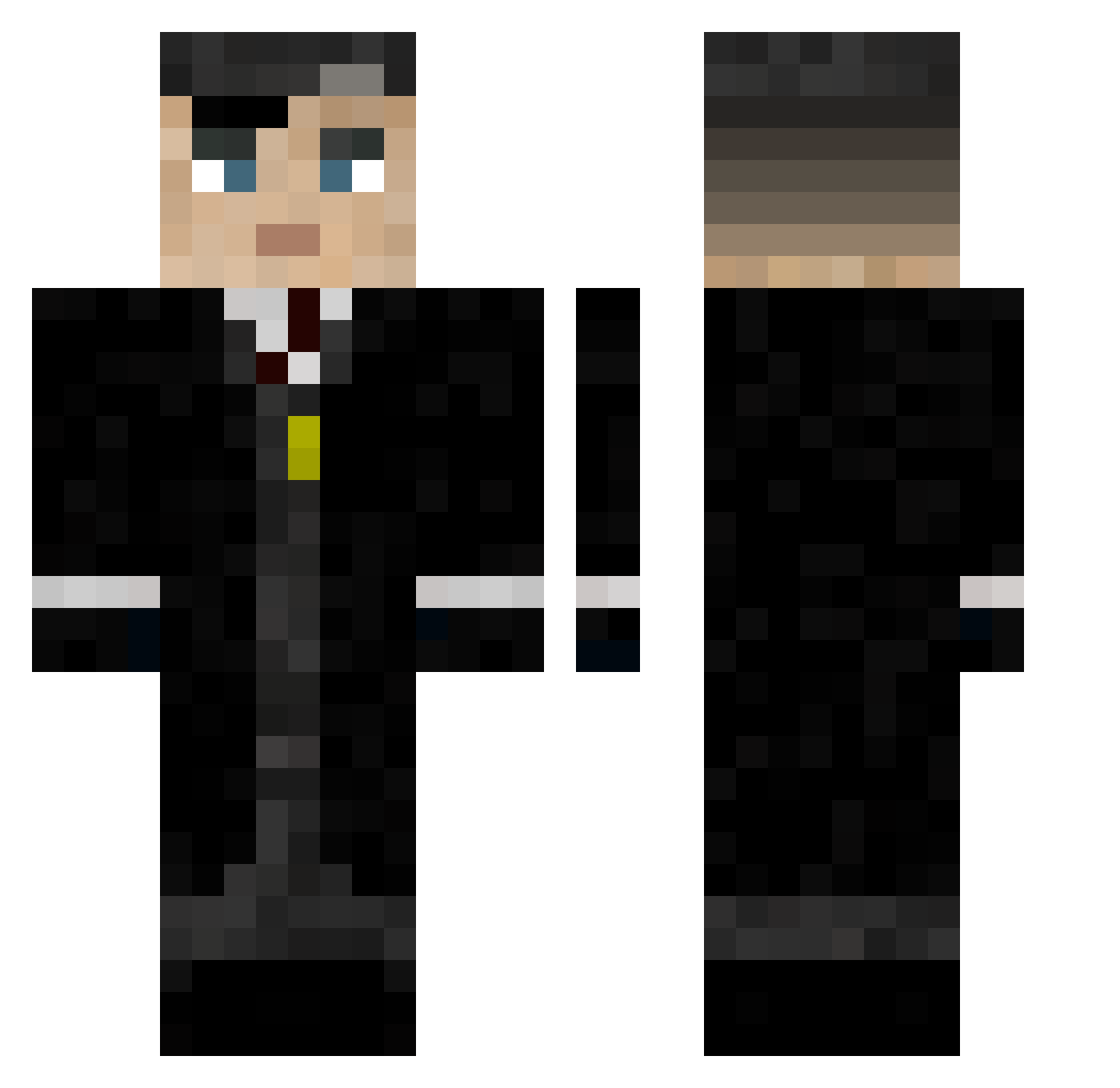 AquavisMC Minecraft skin, front and back view