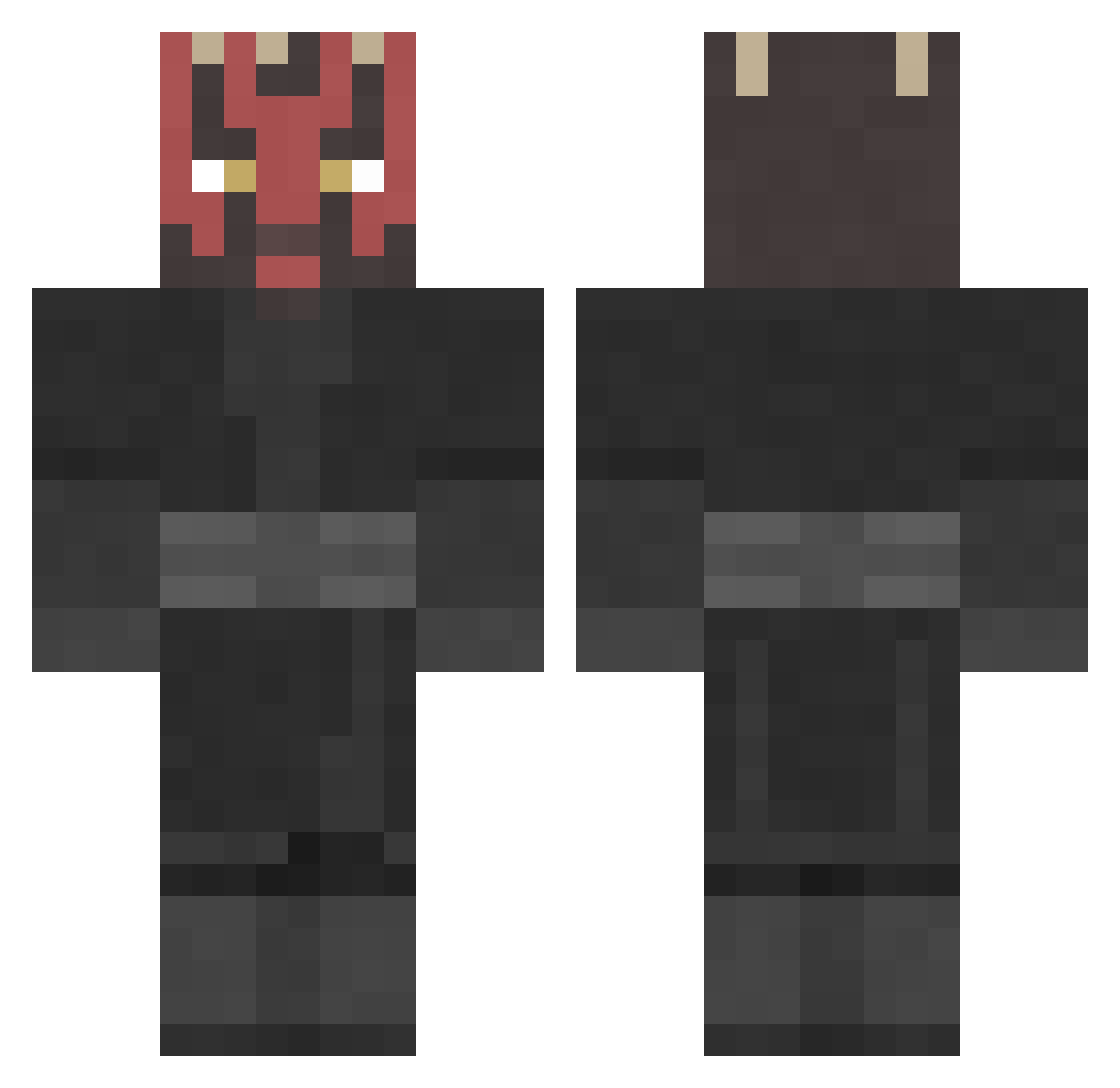 Nateisonfire Minecraft skin, front and back view