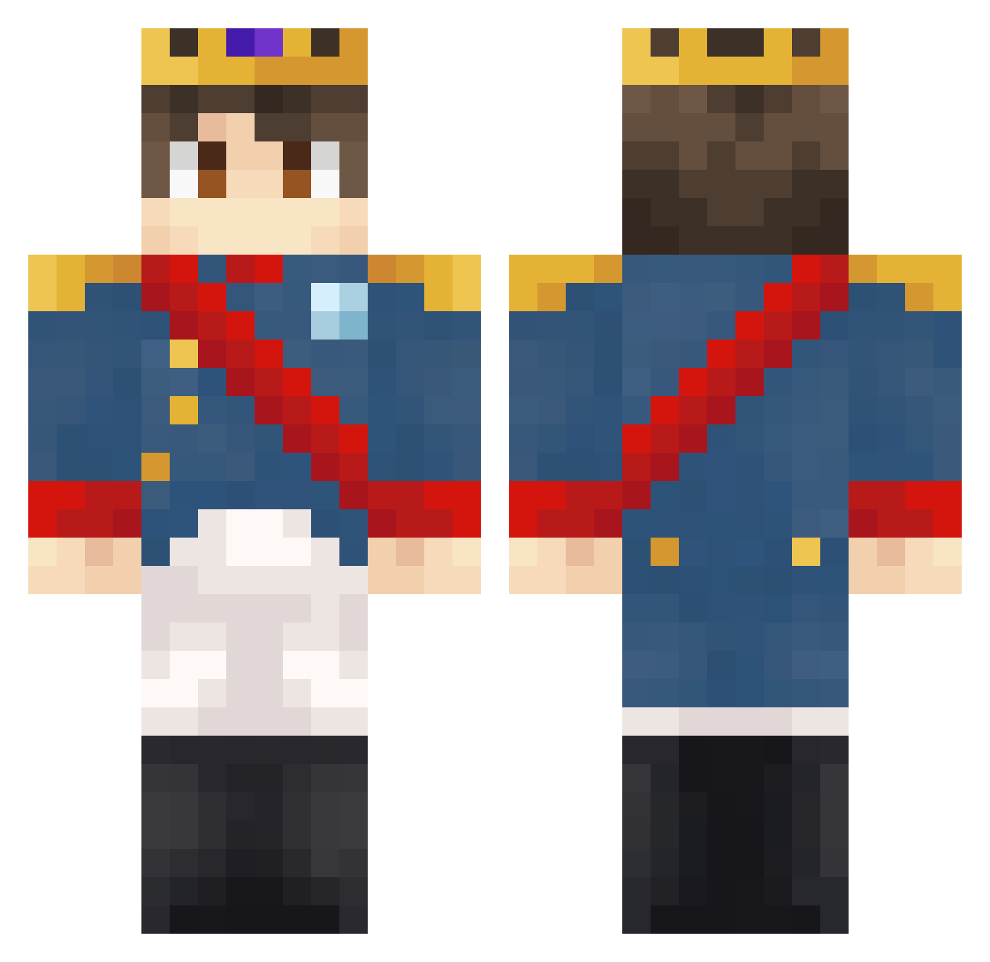 Ziruste Minecraft skin, front and back view