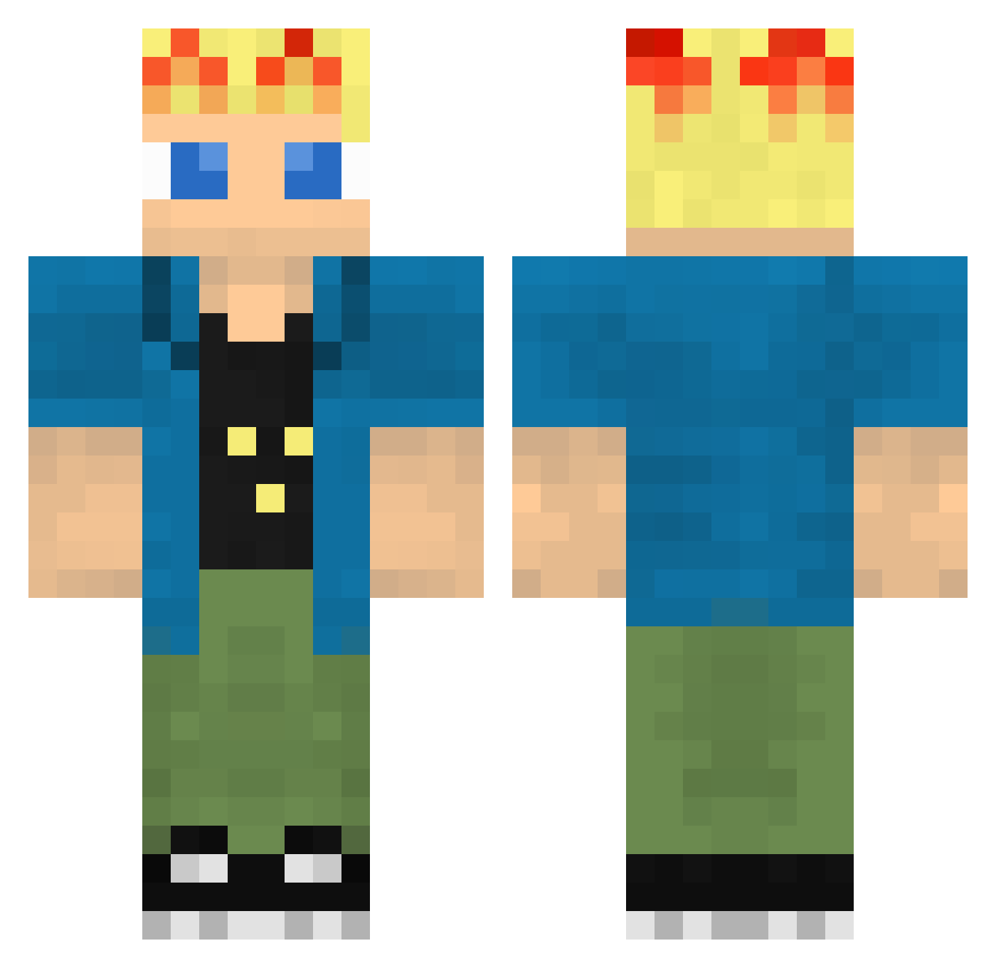 QuackNCheese Minecraft skin, front and back view
