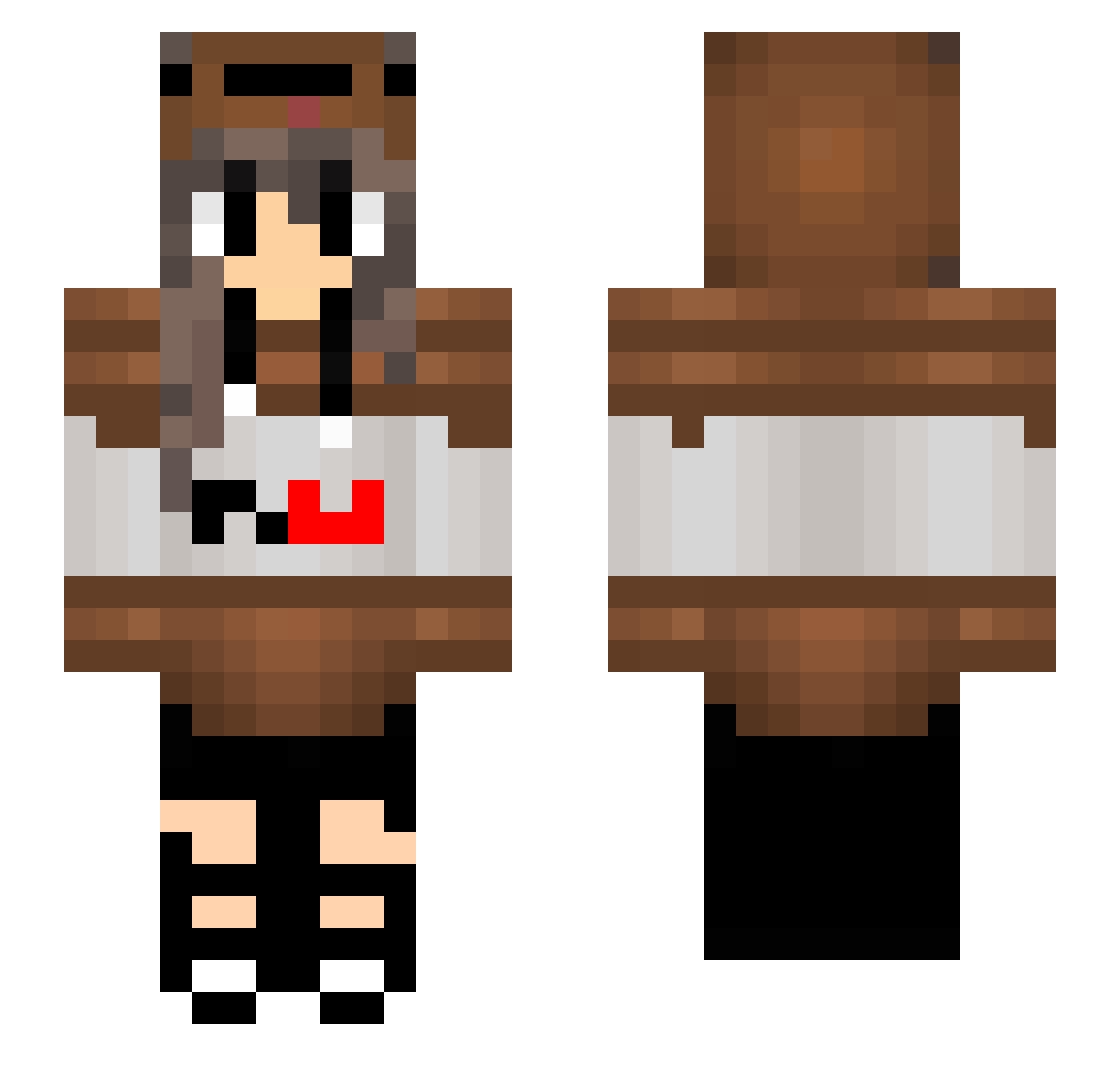 sahaxyt Minecraft skin, front and back view