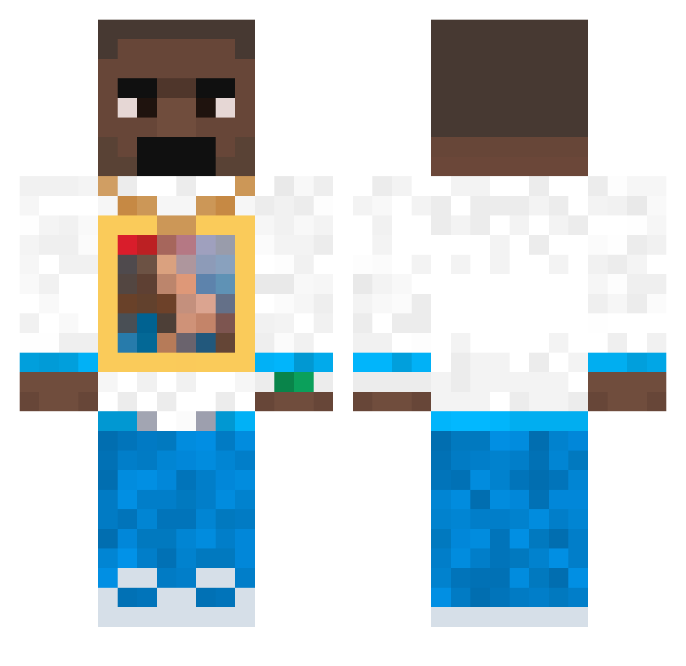 Shddow Minecraft skin, front and back view