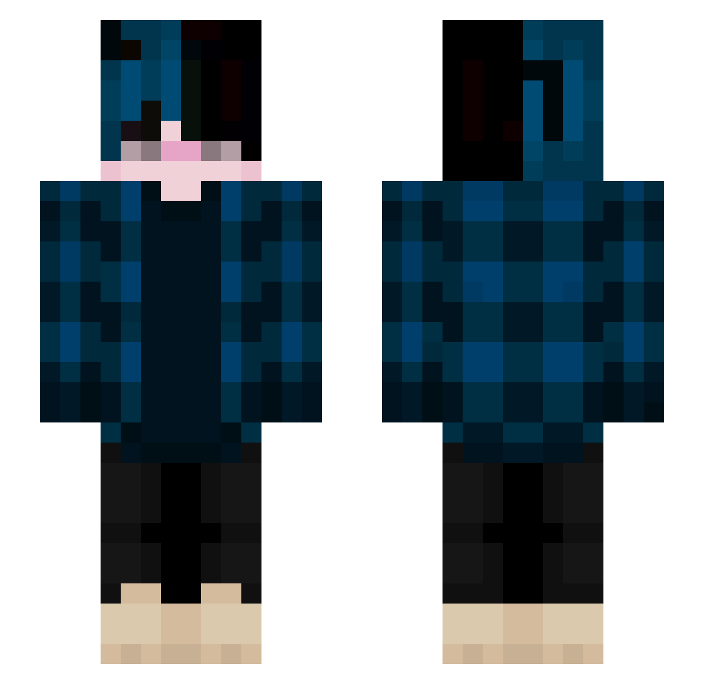 zyrix464 Minecraft skin, front and back view
