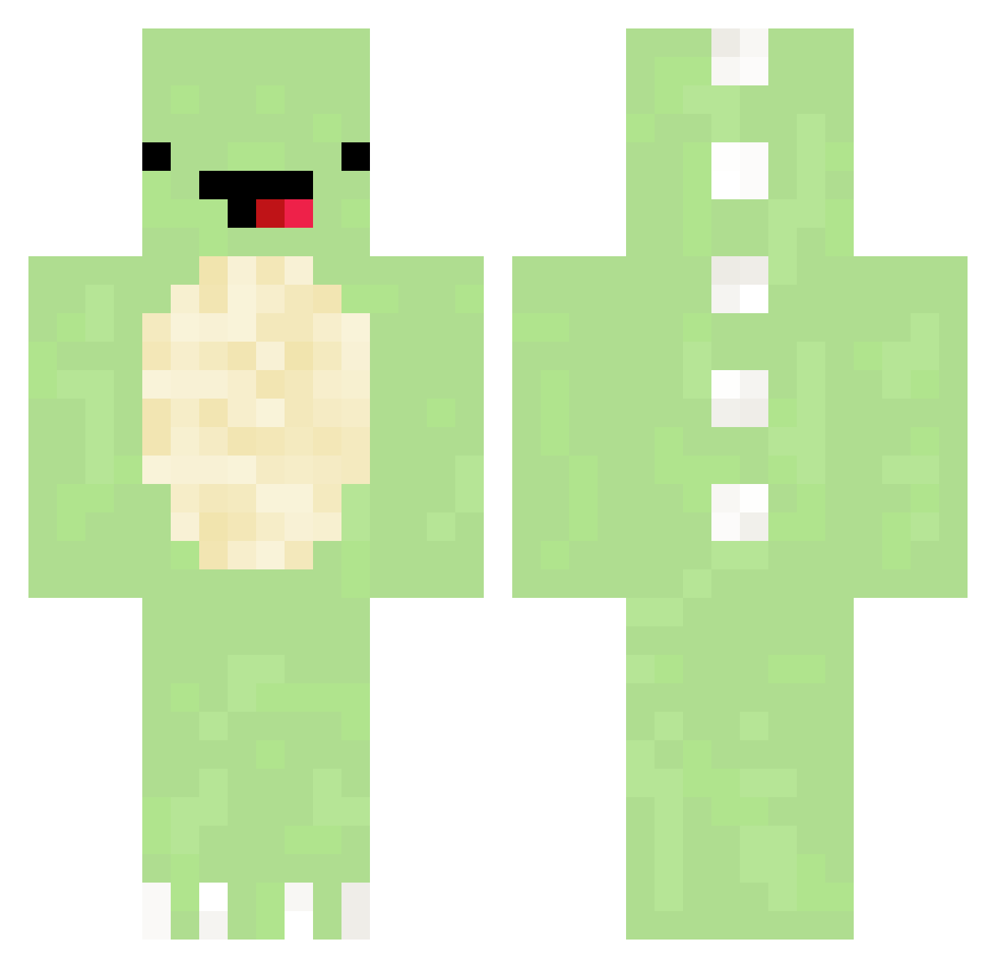 SkibidiMarcelo Minecraft skin, front and back view