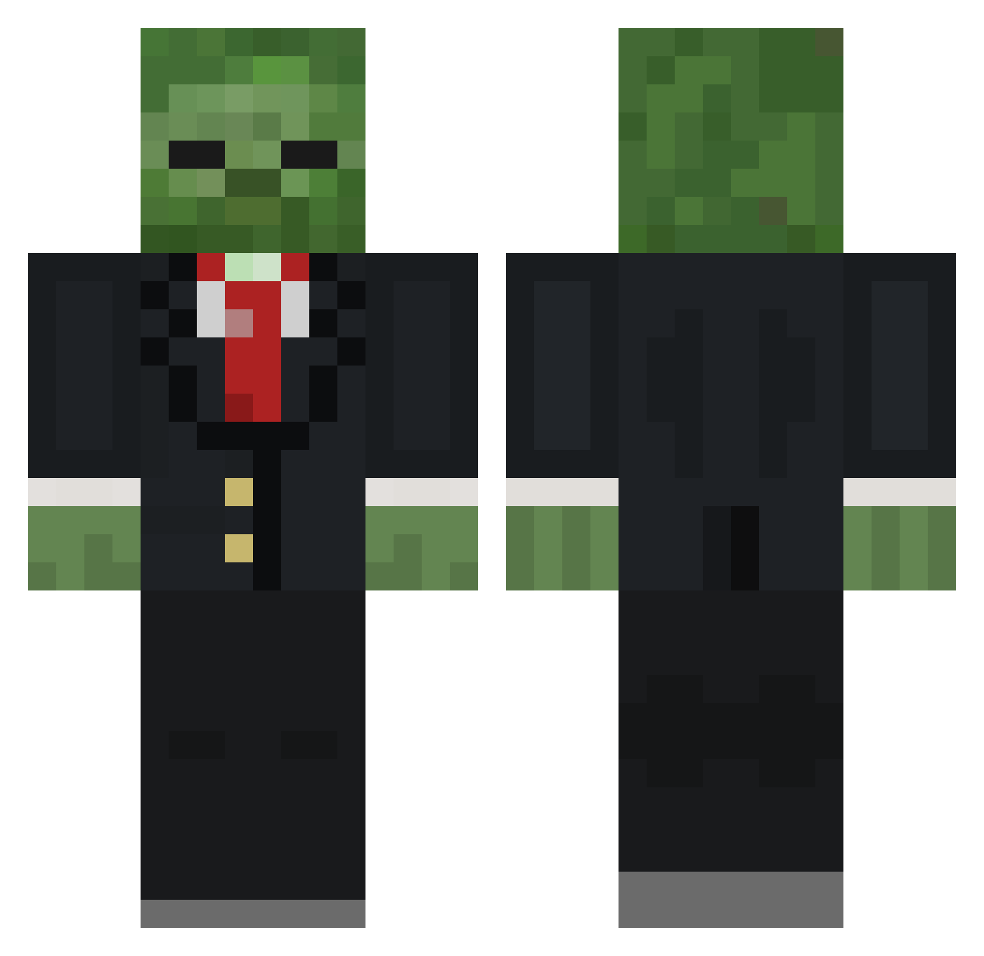 treojan Minecraft skin, front and back view