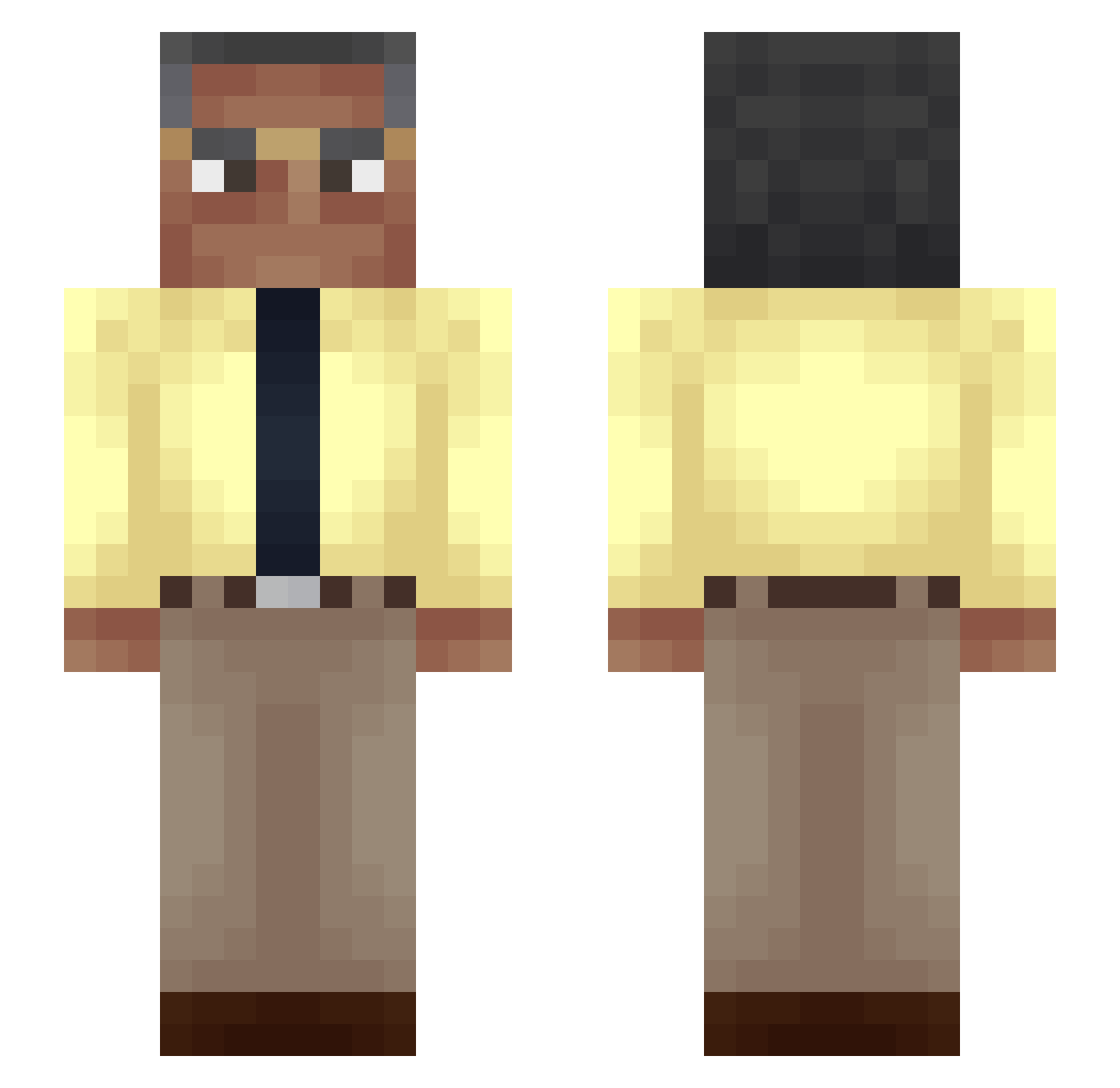 MrSirEnder Minecraft skin, front and back view