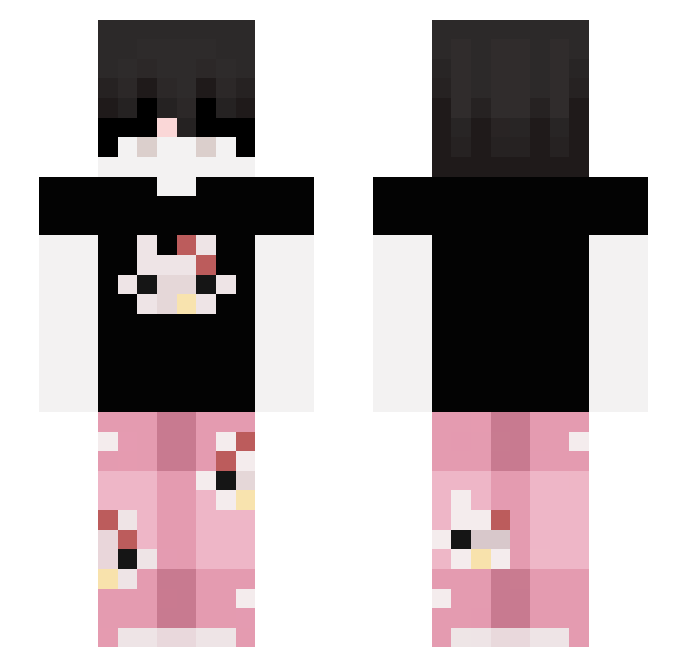 itscrute Minecraft skin, front and back view