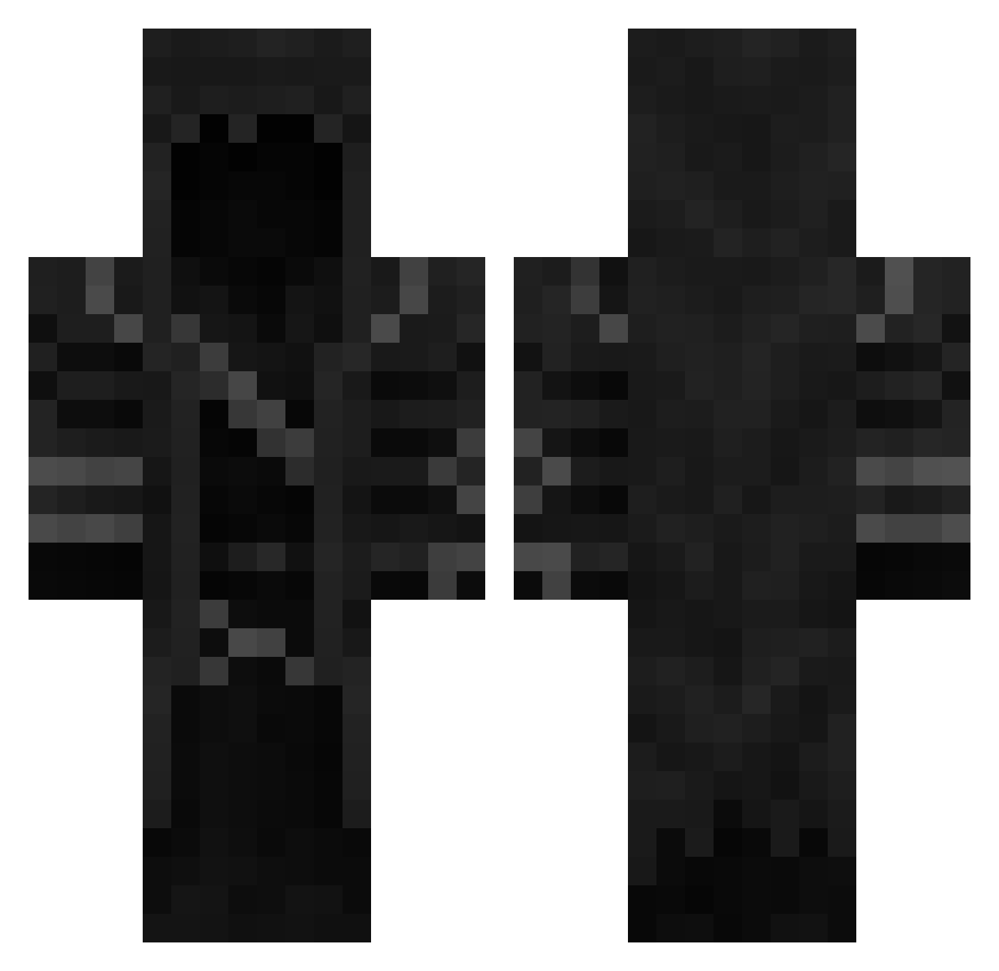 FakeAlexis Minecraft skin, front and back view