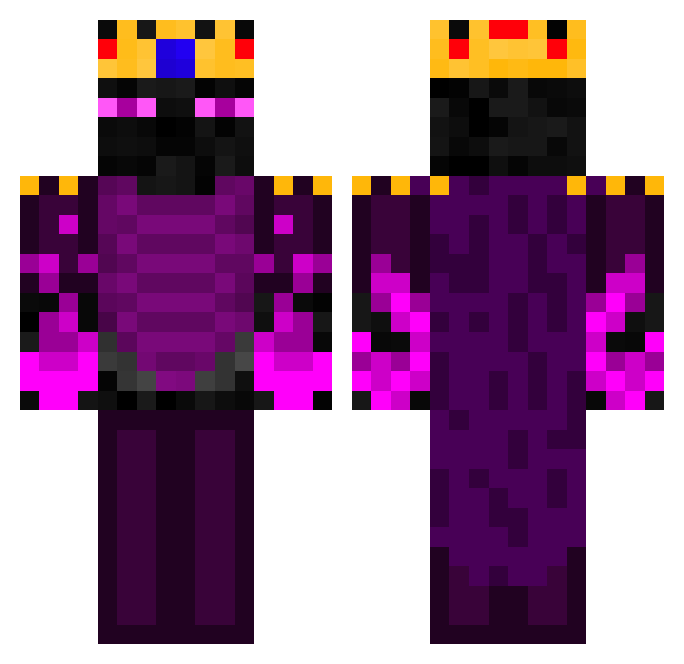 CasperYT2480 Minecraft skin, front and back view