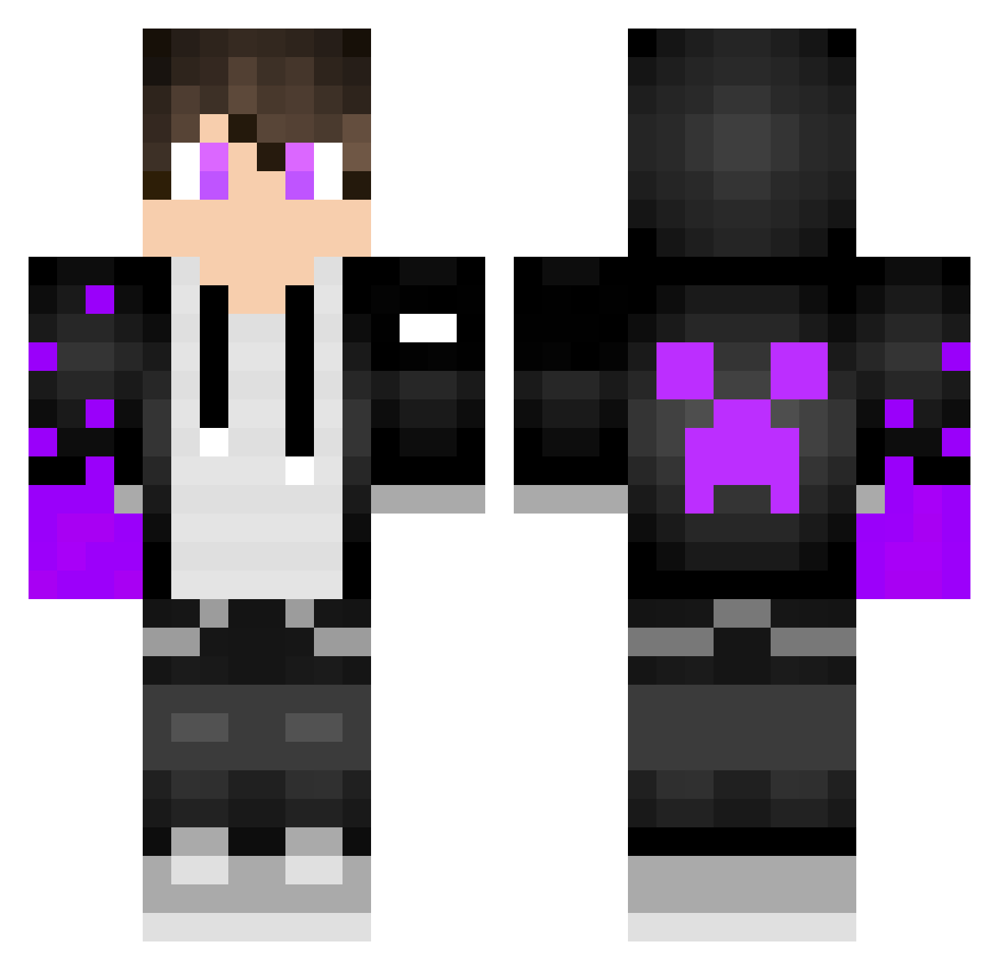 Lunn Minecraft skin, front and back view