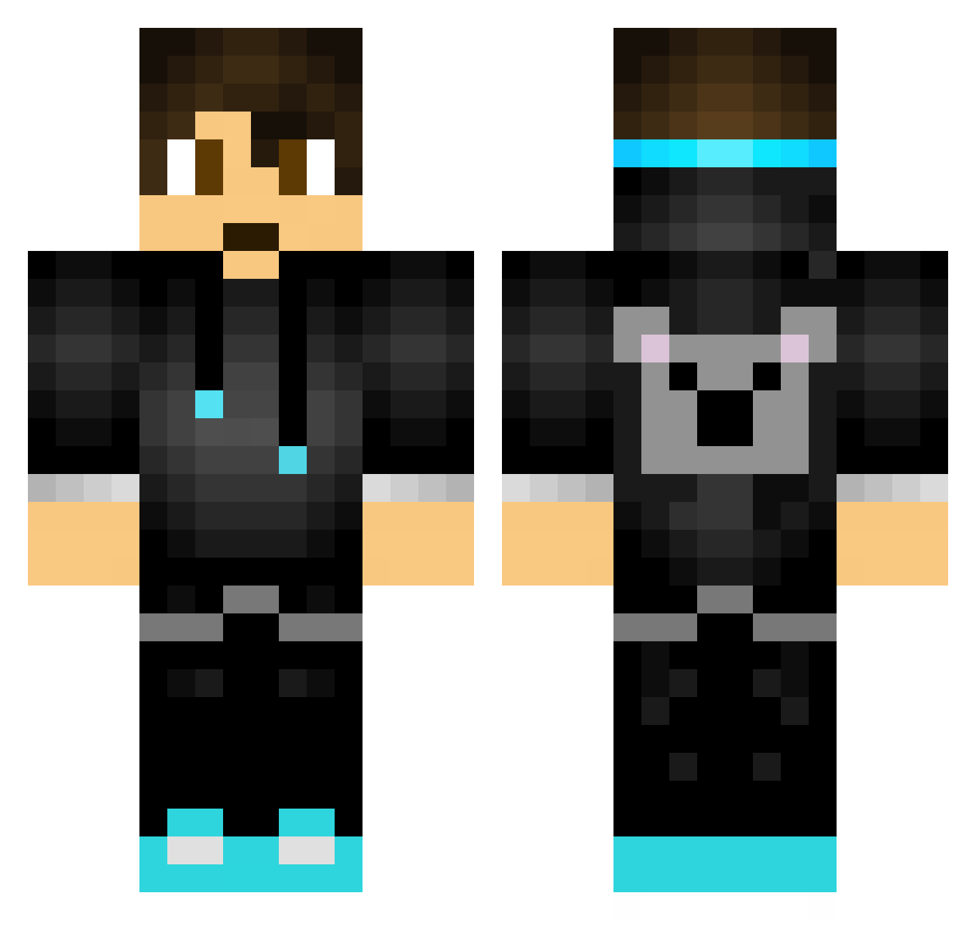 Aldaaa_YT Minecraft skin, front and back view