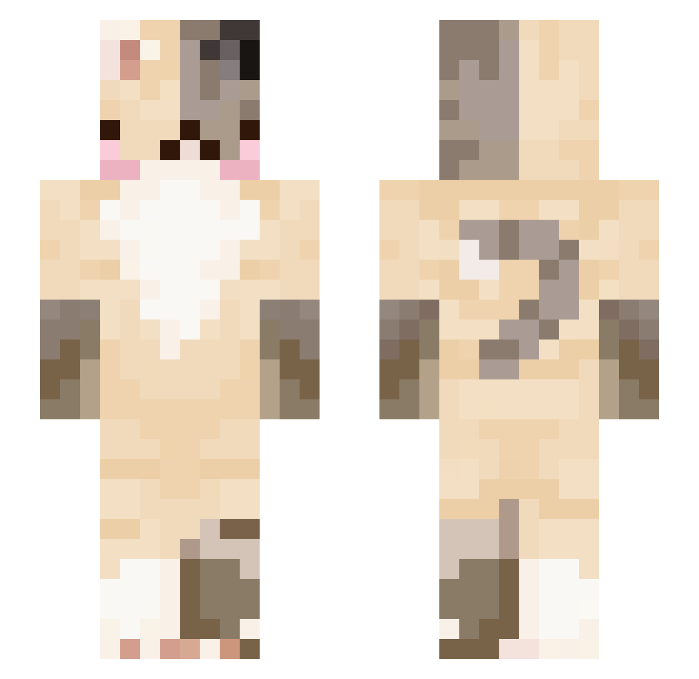 angielou Minecraft skin, front and back view