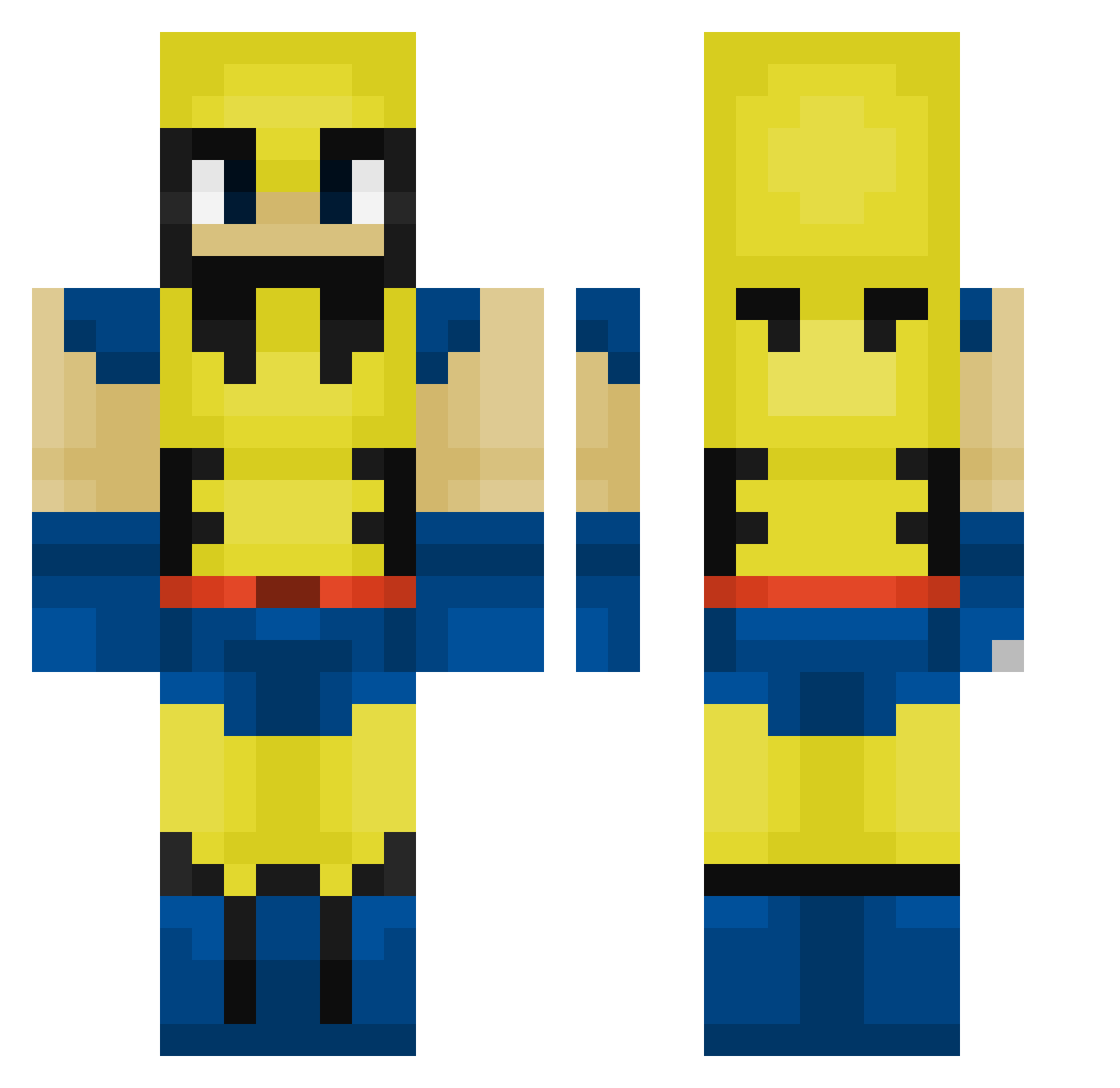 cbarrett37 Minecraft skin, front and back view