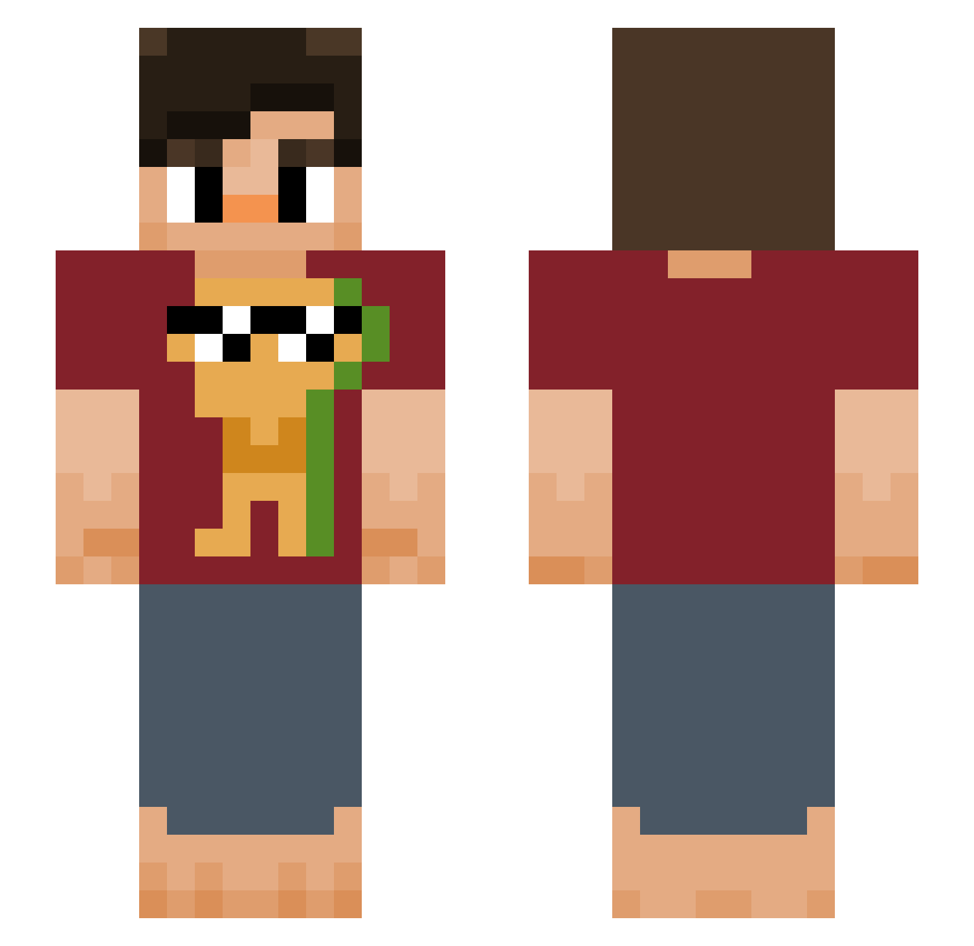 Wich Minecraft skin, front and back view
