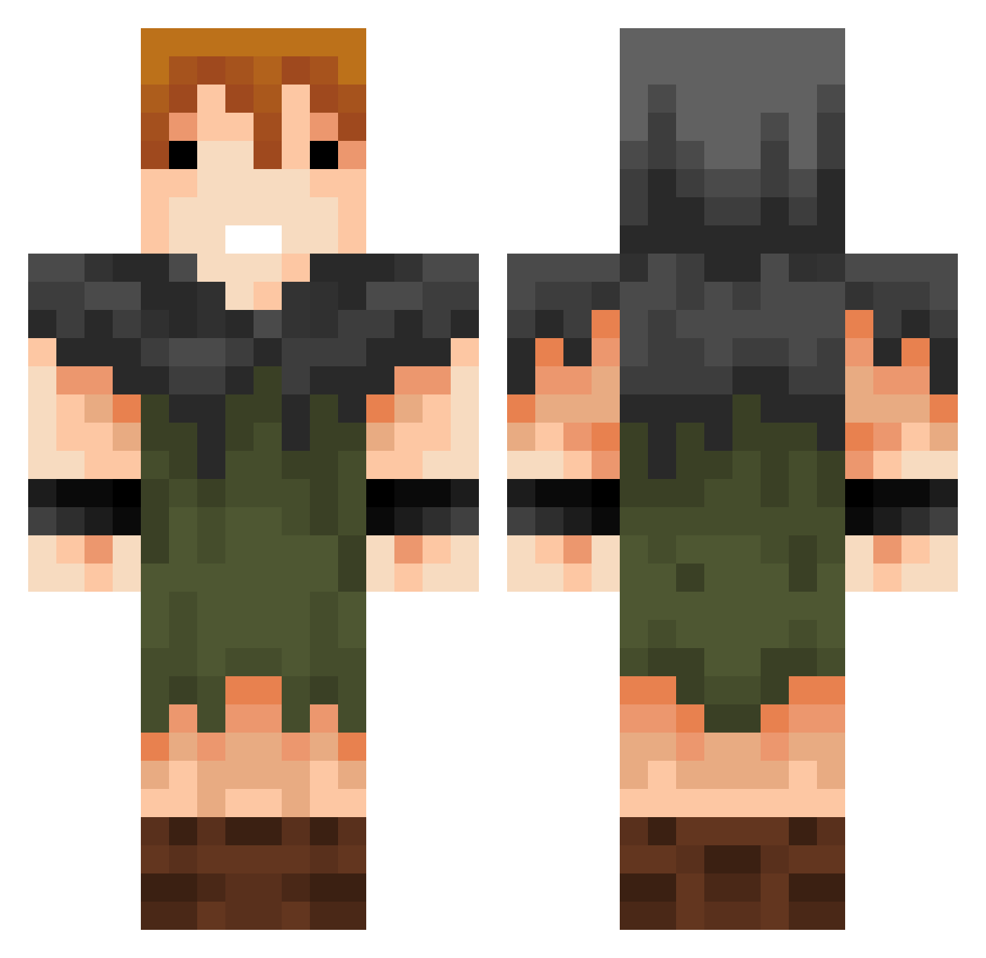 Zabuz Minecraft skin, front and back view