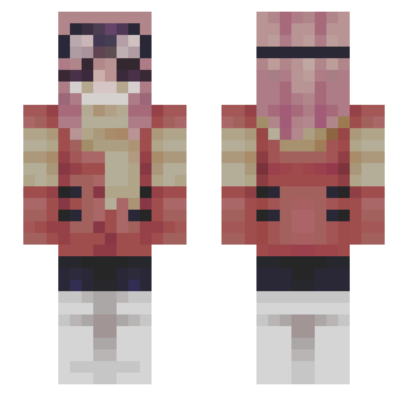 Vanri Minecraft skin, front and back view