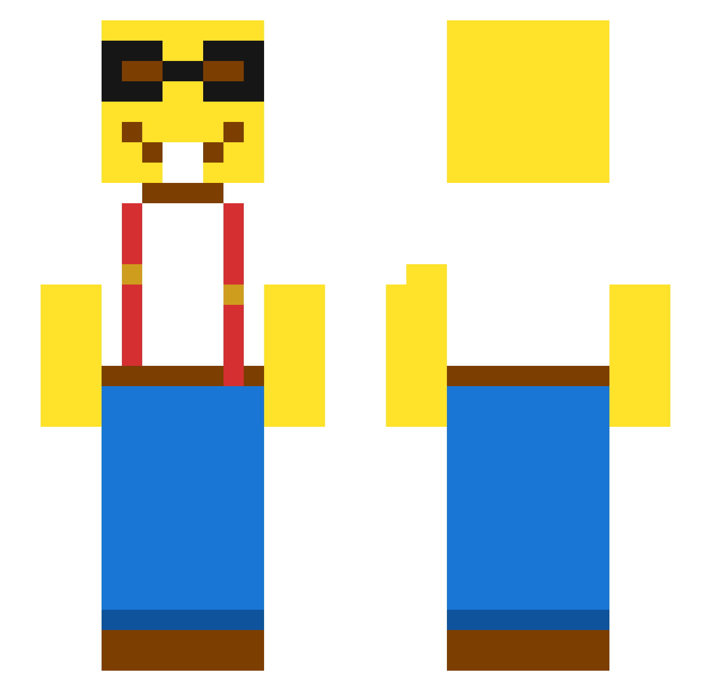 Silas38 Minecraft skin, front and back view