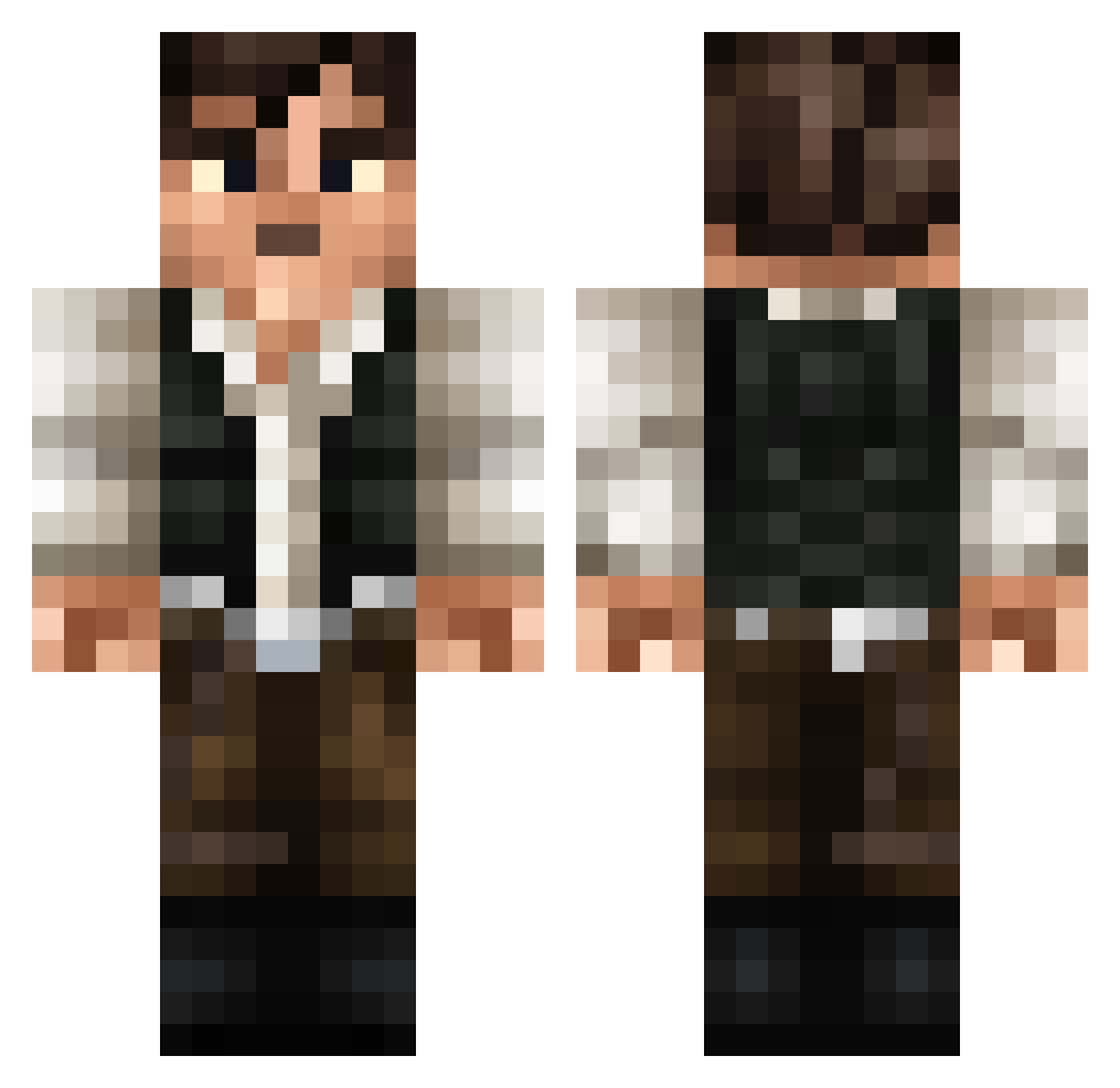 Anarkha Minecraft skin, front and back view