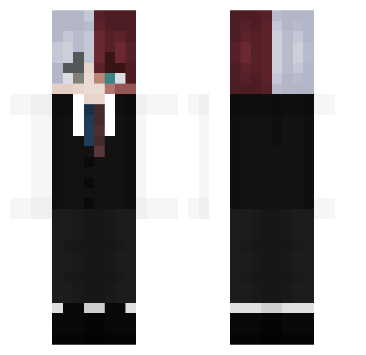Faniax Minecraft skin, front and back view